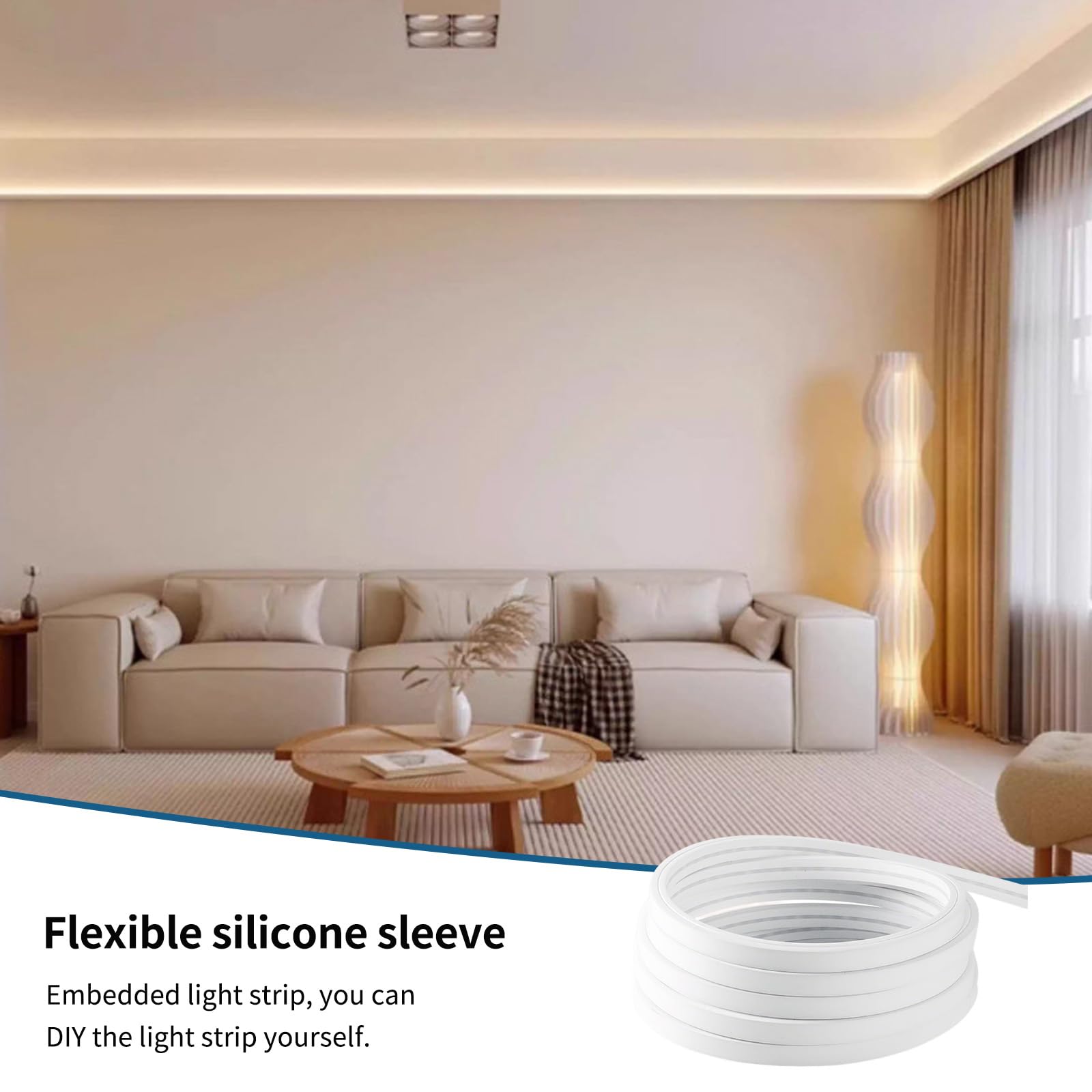LED Streifen,LED Schiene 5m,Flexibles Silikon LED Profil,für Akustikpaneele LED Streifen,Leisten LED-Kanäle Profil,IP65 Wasserdicht LED Kanal Diffusor,für Decke,Schrank,Bar,Akustikpaneele