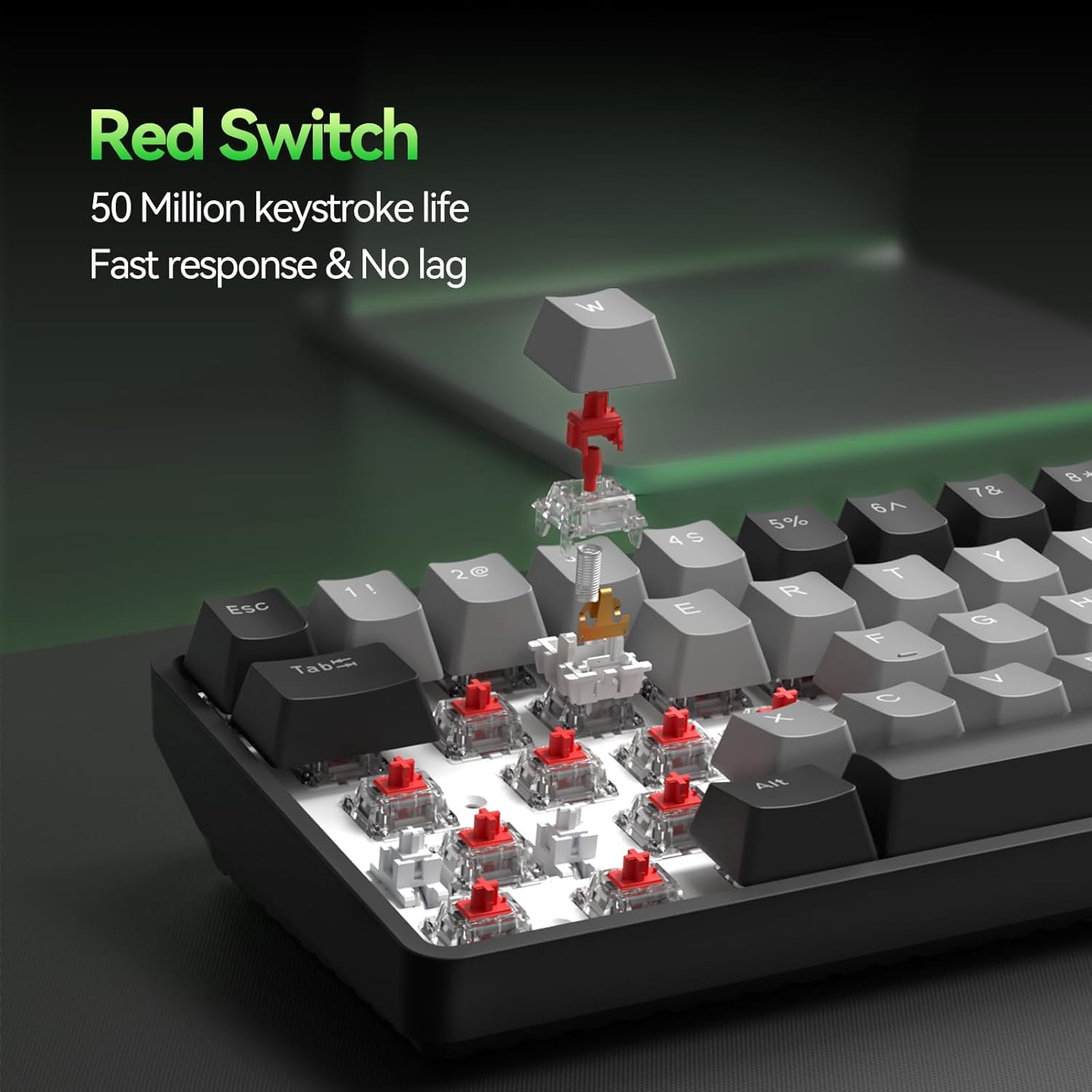 Tastiera meccanica da gioco wireless TMKB T68, tre modalità, A