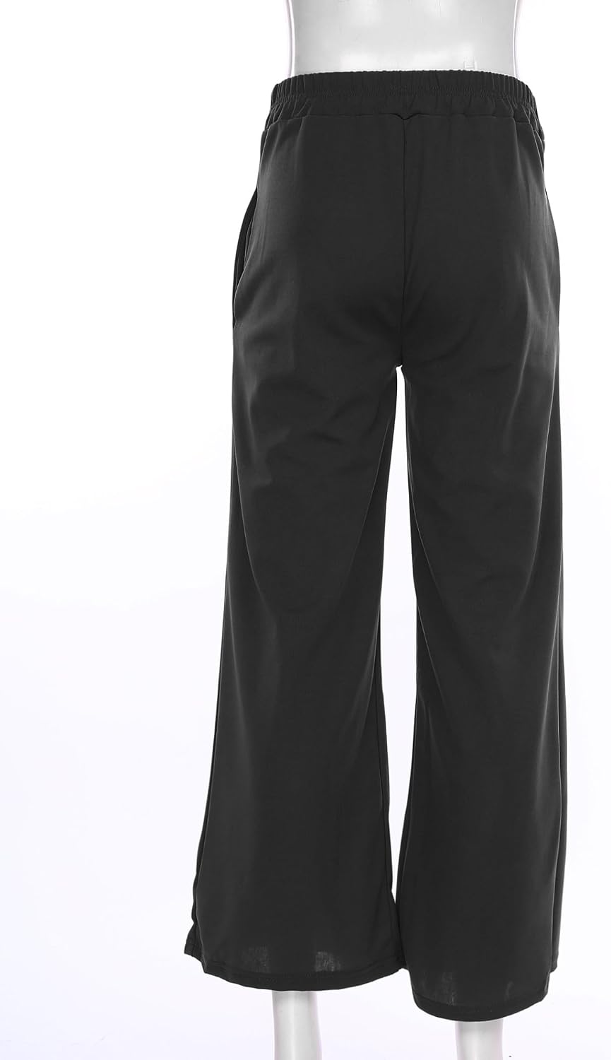 JEYPINMI Wide Leg Pants for Women Dressy Casual Loose Long Pants Semi-Formal Party Ladies Trousers