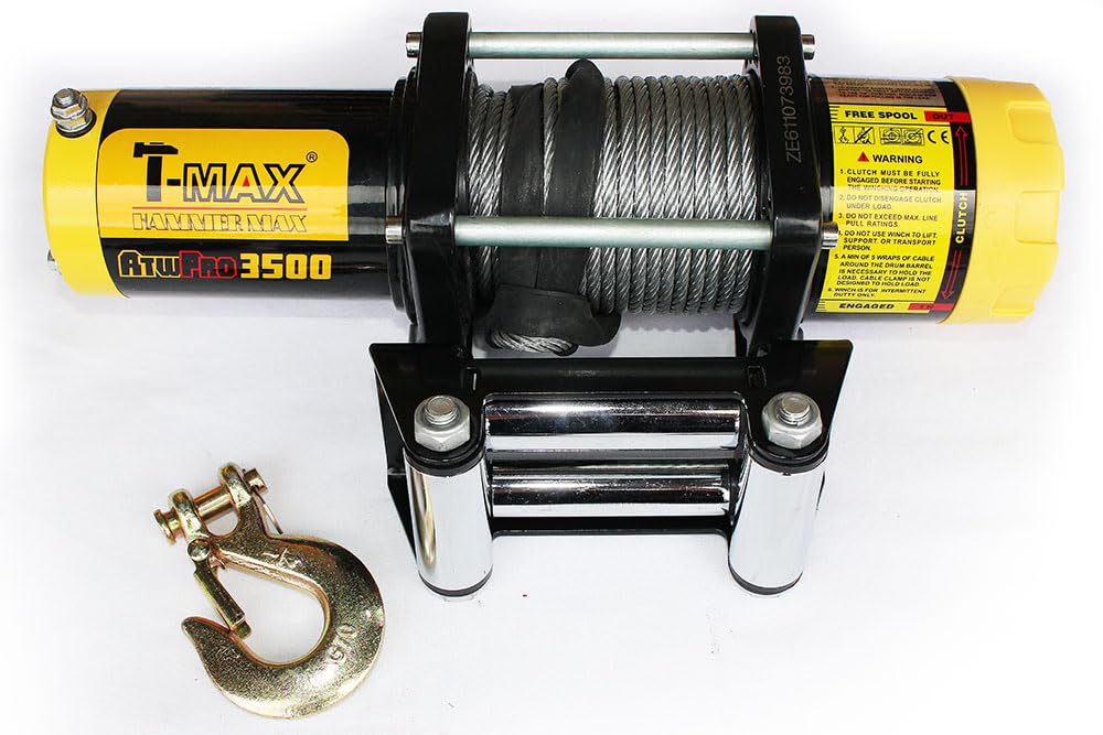 Amazon.co.jp: T-MAX 電動ウインチ 12V 3500LBS ATWPRO ハンドル