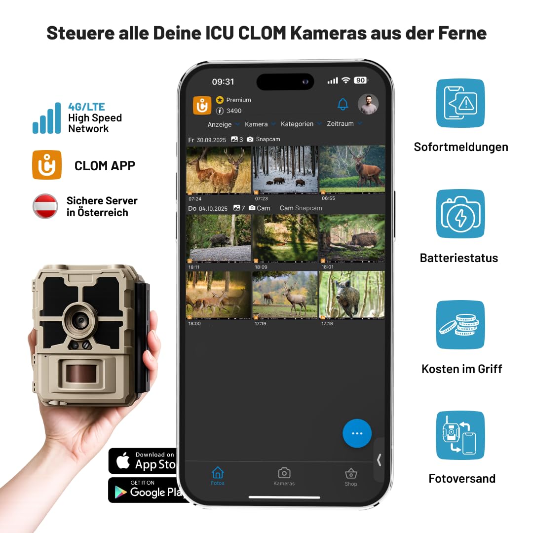 icuserver ICU CLOM SnapCam 4G LTE Wildkamera mit SIM Karte