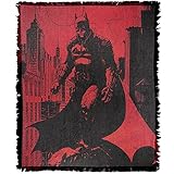 LOGOVISION The Batman (2022) Blanket, 50'x60' Jim Lee Art Woven Tapestry Cotton Blend Fringed Throw