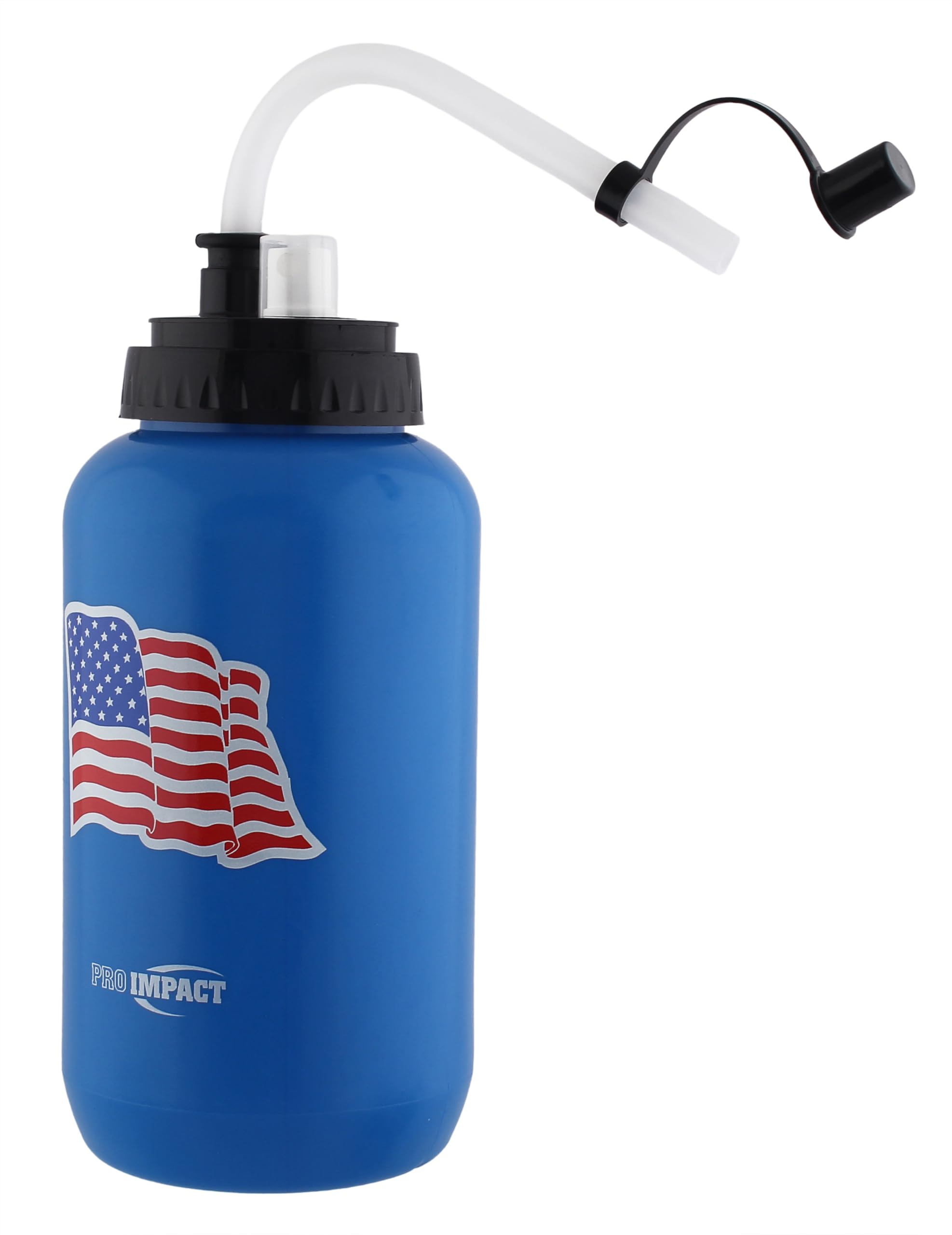 Hockey-Wasserflasche Mit Langem Strohhalm – 1 Liter, Quetschbar, Auslaufsicher, BPA-frei, Für Sport Mit Helm