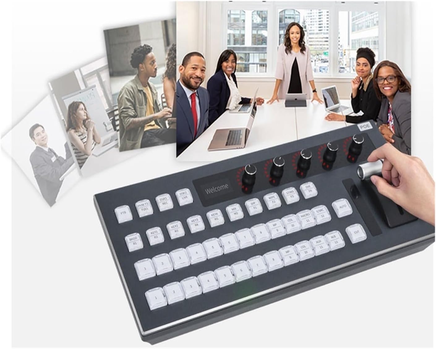 Video Switch, Switcher Panel Video Camera Console Controleer For Live Streaming Stage Event Church Conferenc for Home Offices,Data Center(02#)