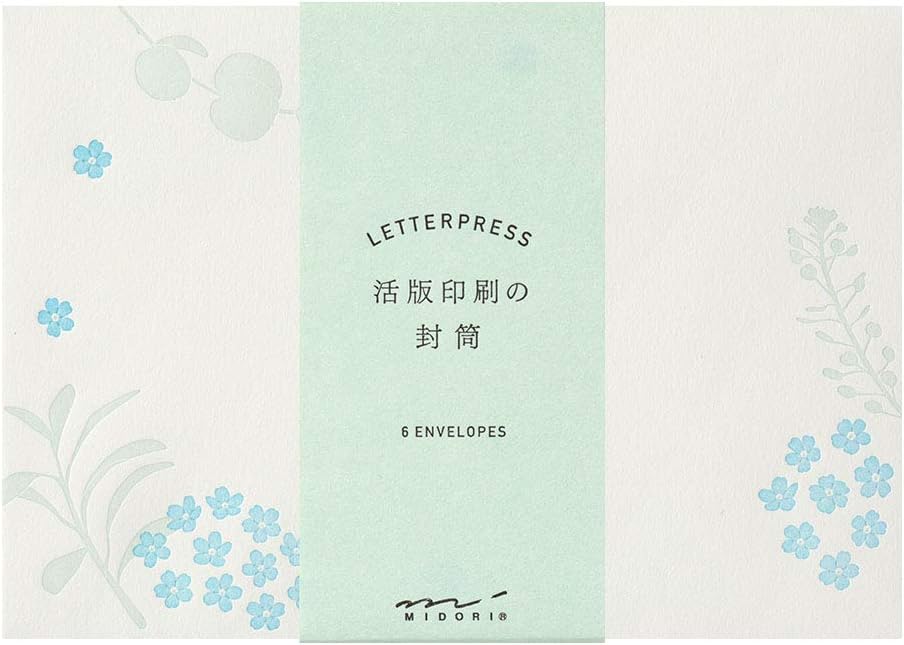 Midori Envelope Typography Scattered Floral Pattern 20560006