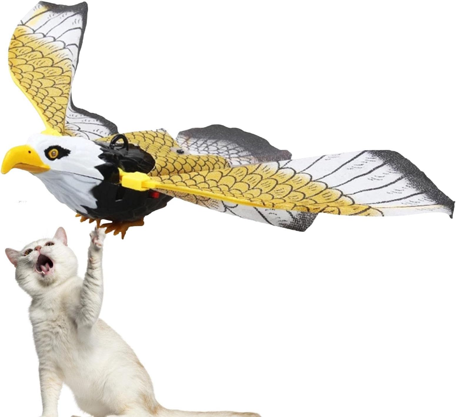Electric Flying Bird Cat Toy Simulation Bird Interactive Cat Toy Door Hanging Cat Toy Pet Intelligence Training Toys With Sound And Light Happy Time For Cats