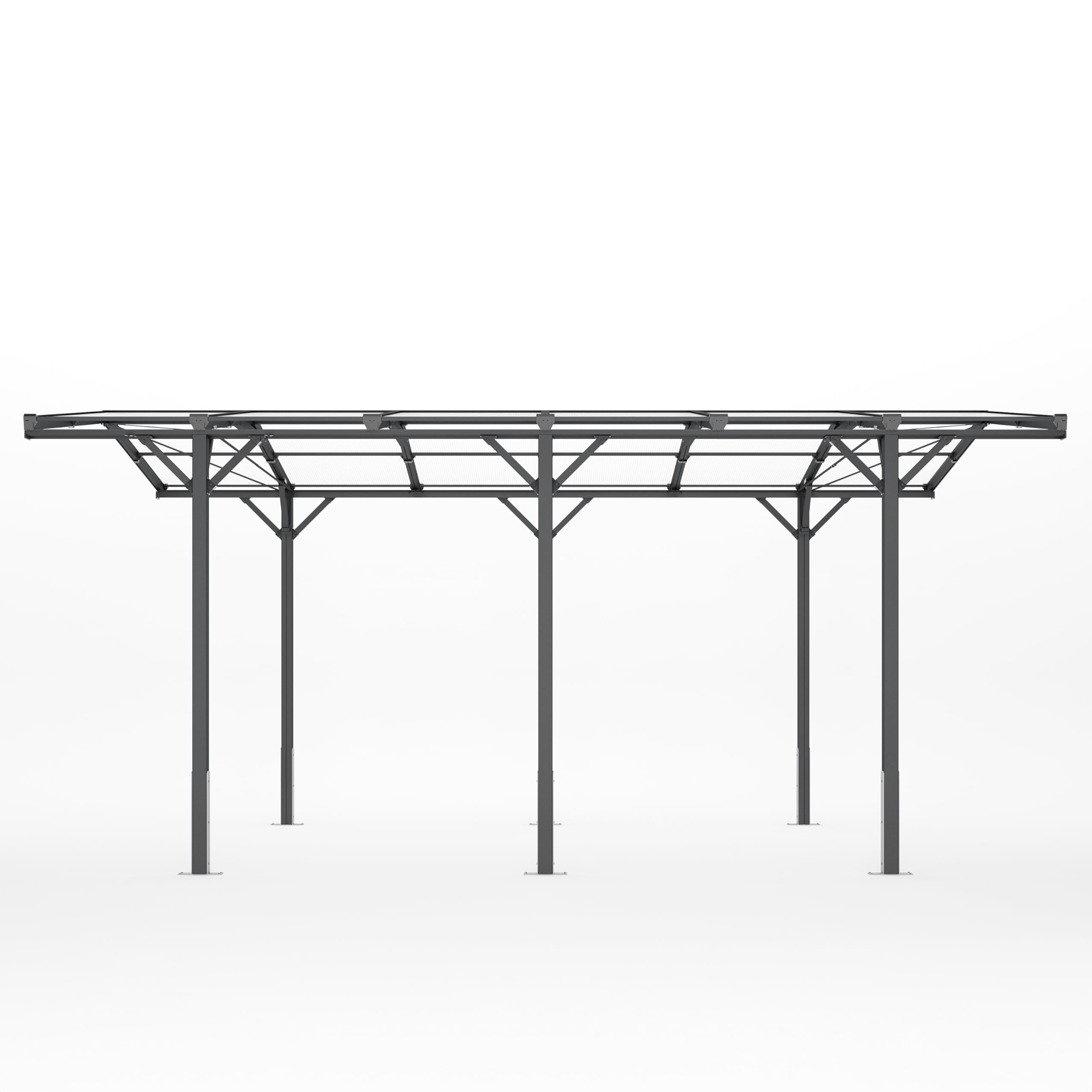 GFP Carport 2,85x5,05m Abri Voiture en Aluminium Anthracite Abri Individuel Voiture