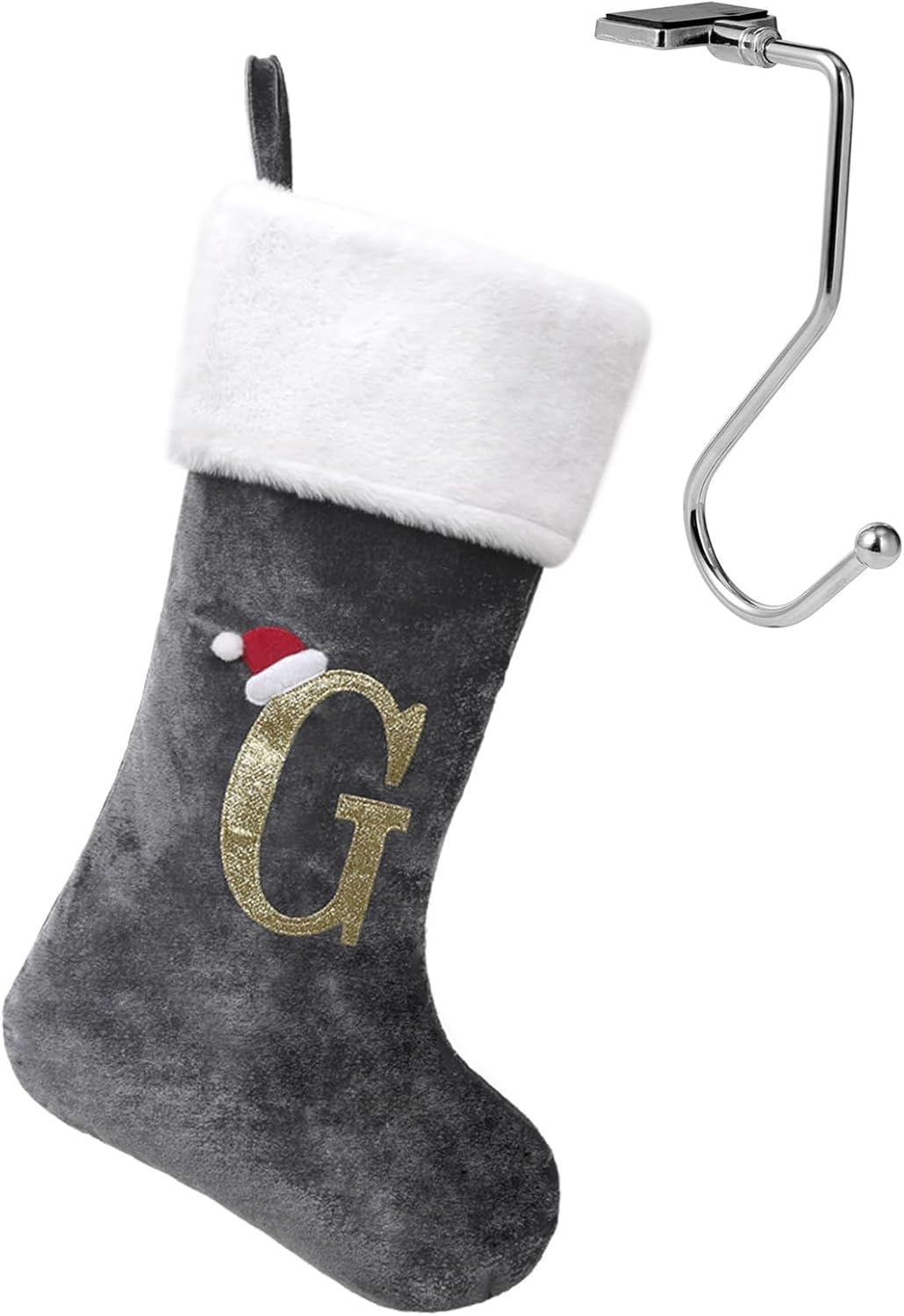 infleesh 20 Inches Grey Monogrammed Christmas Stockings