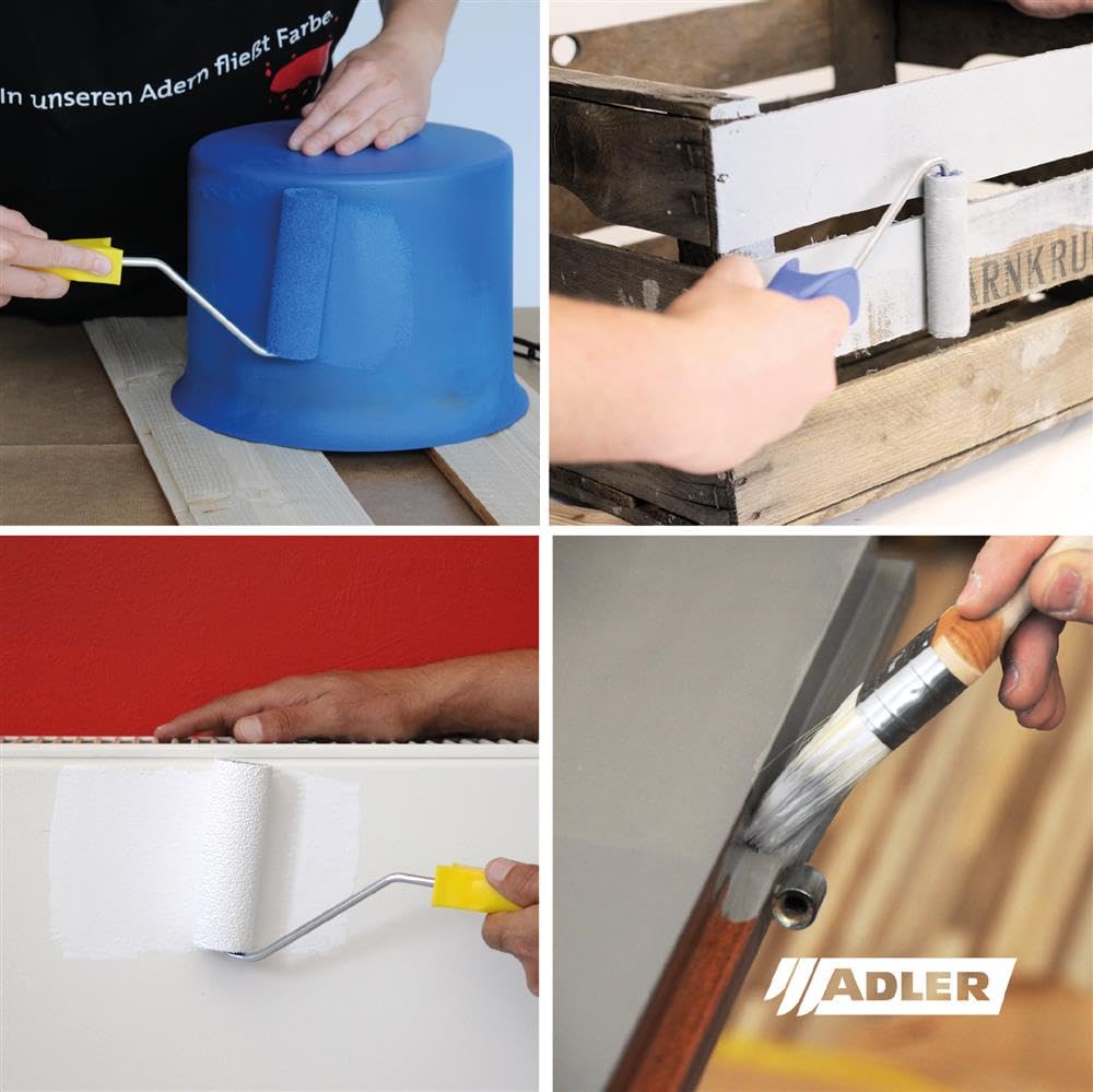 ADLER 5in1-Buntlack Matt RAL7016 Anthrazitgrau, wasserbasierter Lack für Holz, Metall und Kunststoff 125 ml