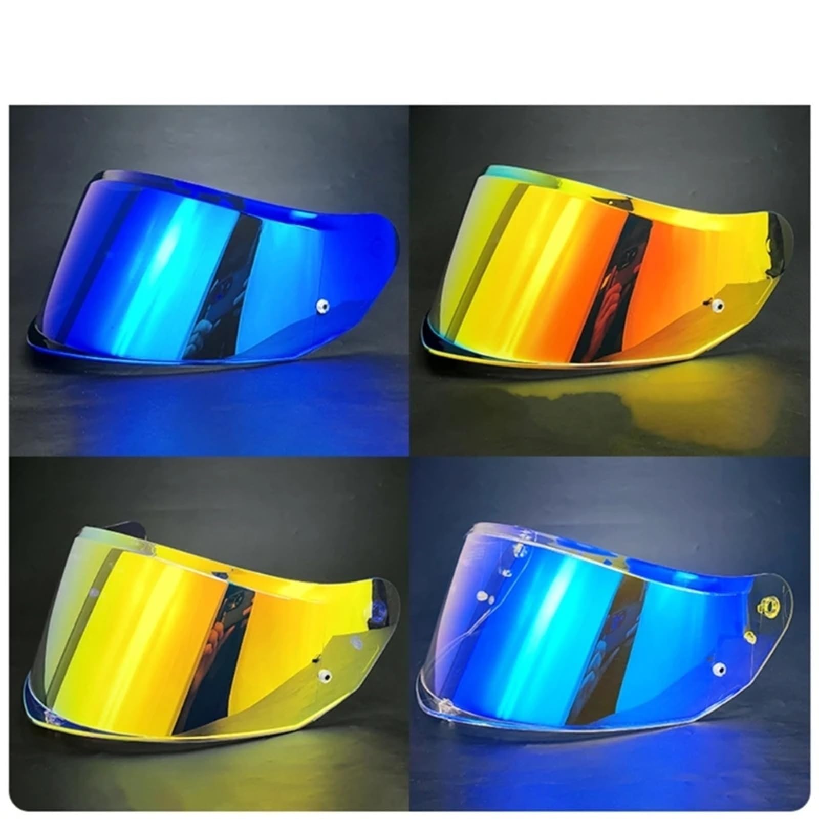 Visera Casco Moto Cascos de motocicleta con pantalla facial y cambio rápido, adecuados for uso diurno transmisión luz(Color 8)