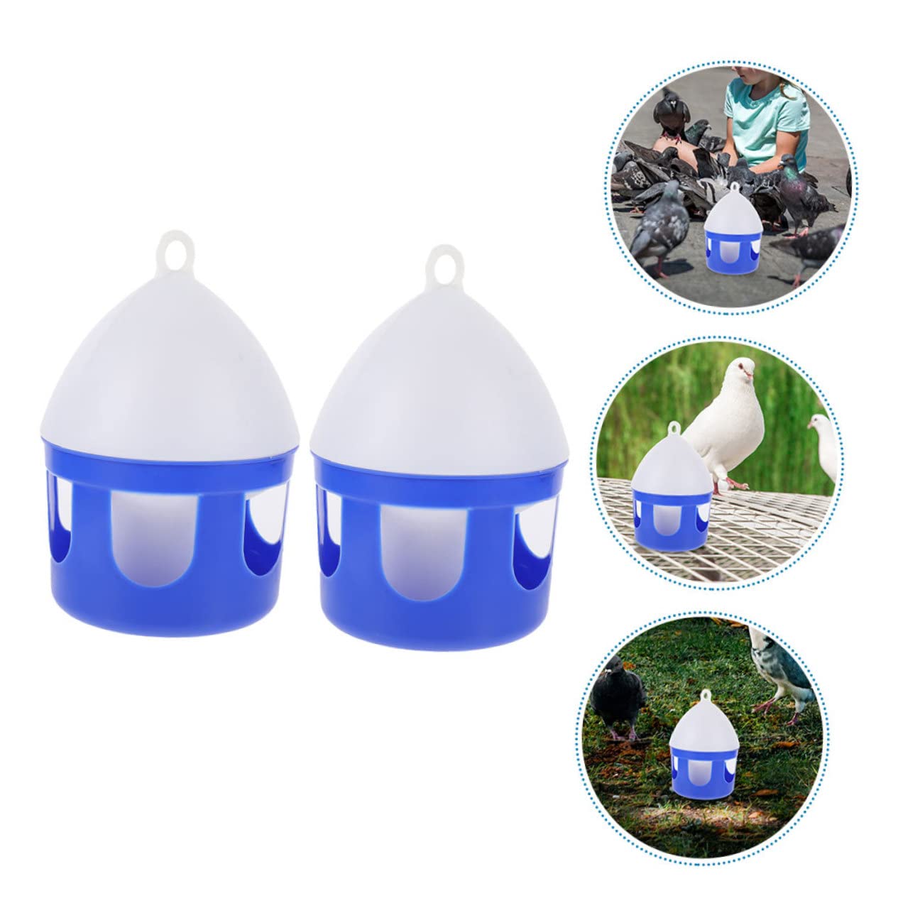 Vogeltränke als Taubenfutterspender 2 Stück PVC 2 Liter Abnehmbar