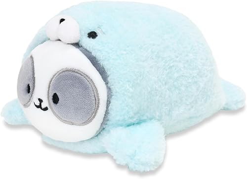 Anirollz Manta de peluche oficial de 6 pulgadas  Suave, esponjosa, cálida, linda, cómoda, segura  Almohada con cachorro, panda, oso, gatito, gato,