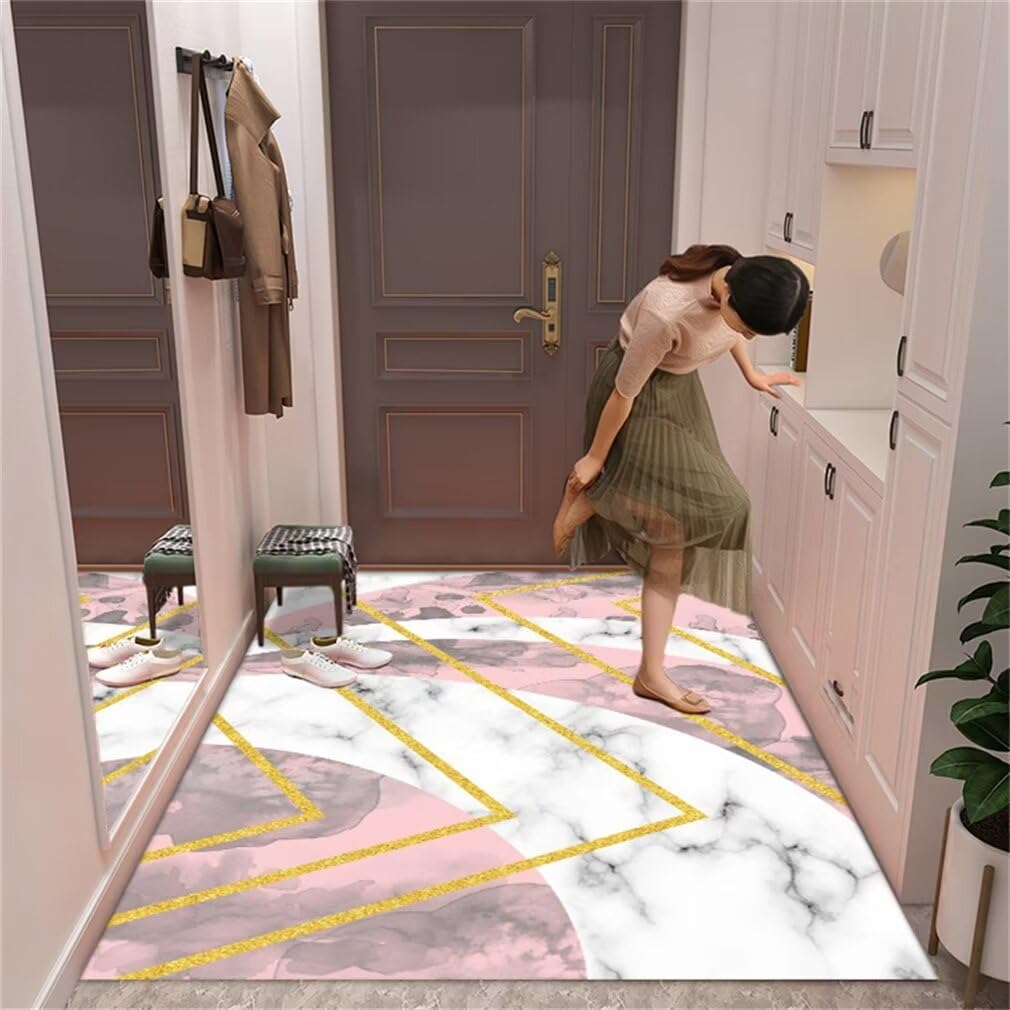 Tapis pour enfants chambre rose lavable pour un espace de jeu propre