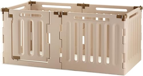 Parque de juegos convertible para mascotas Richell Convertible, Marrón