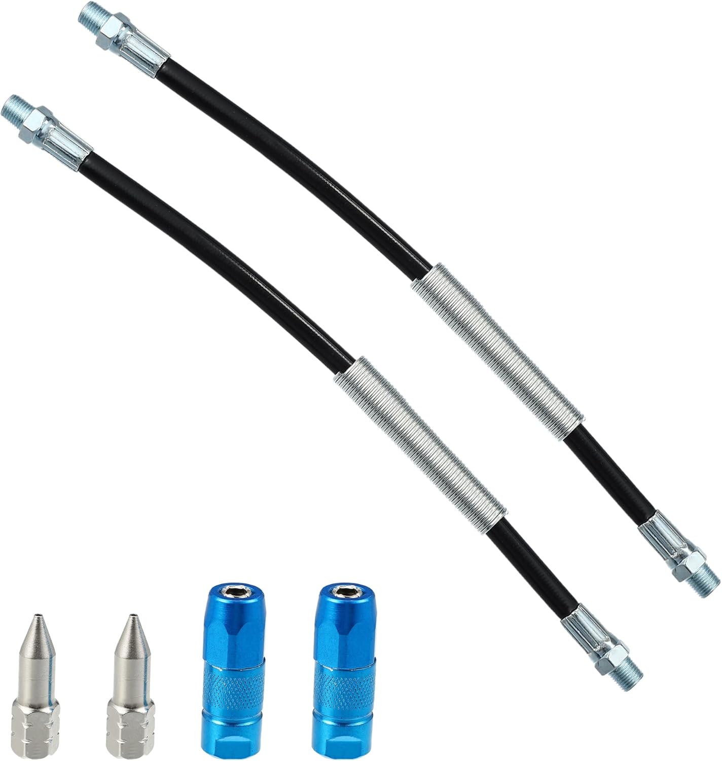 Hihaha 1 Set Flex Grease Gun Hose 12in 1/8" NPT for Automotive Trailers Lawn Mower