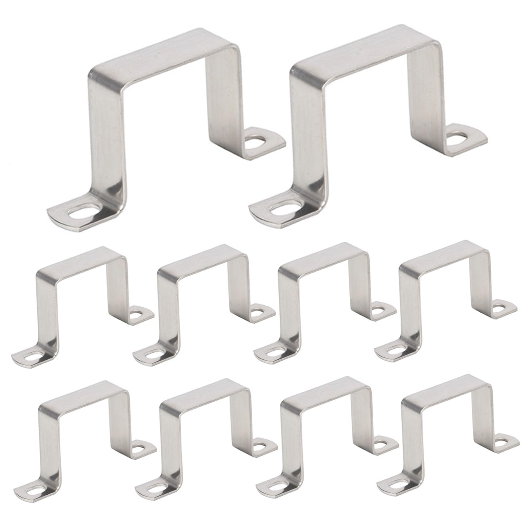 Sjfbebsy Silver 10Pcs Fence Post Brackets Stainless Steel Fence Panel Clips, Anti Rattle & Anti Corrosion Suitable For Concrete Or Wooden Posts, Brackets