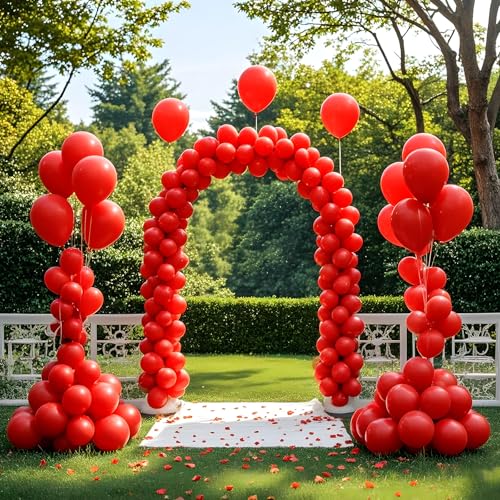 Image of Red Balloons 12 inch, 70pcs Red Latex Party Balloons for New Year Valentines Wedding Decorations