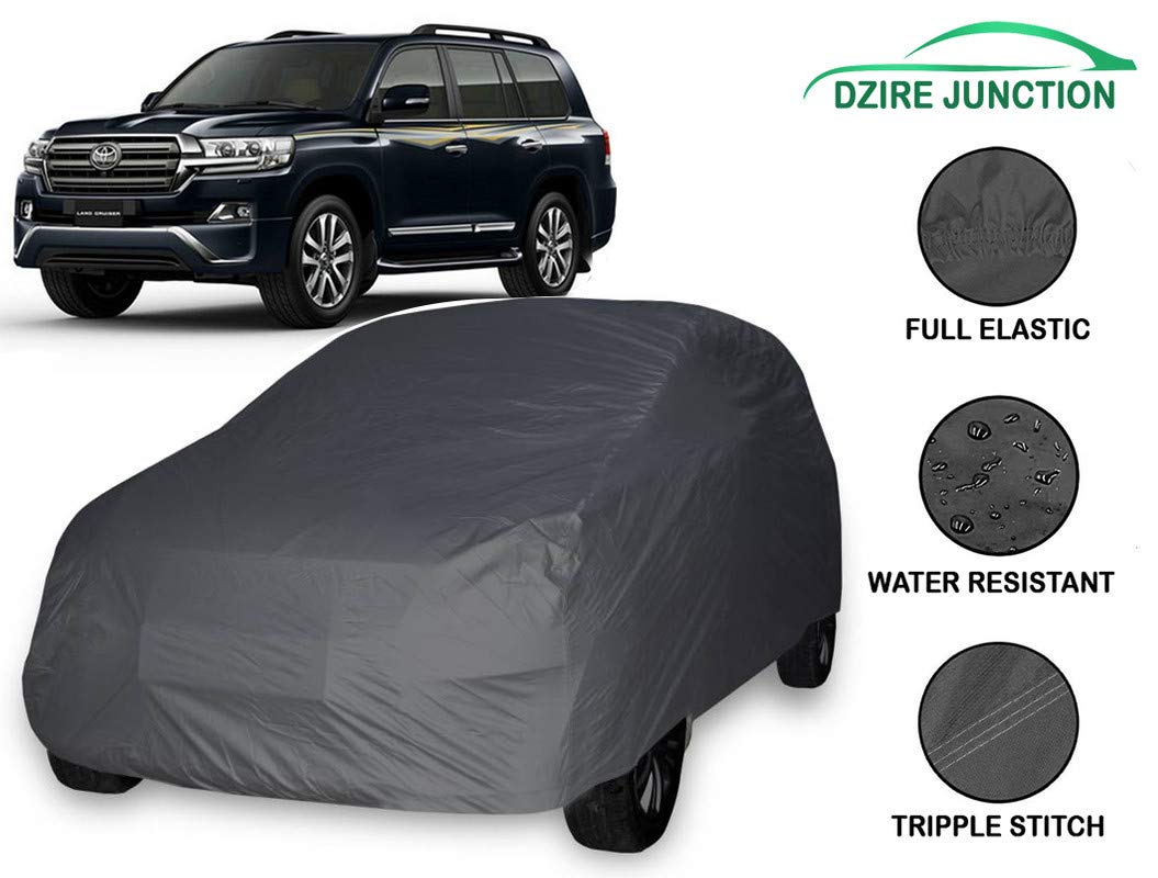 DZIRE JUNCTION with Mirror Pocket Triple Stitched Bottom Elastic Water Resistant UV Protection & Dustproof Car Cover (red and Blue) forLexus