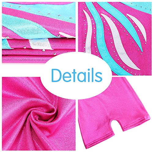 image for BAOHULU Leotard for Toddler Girls Gymnastics Shorts Sparkle Embroidery