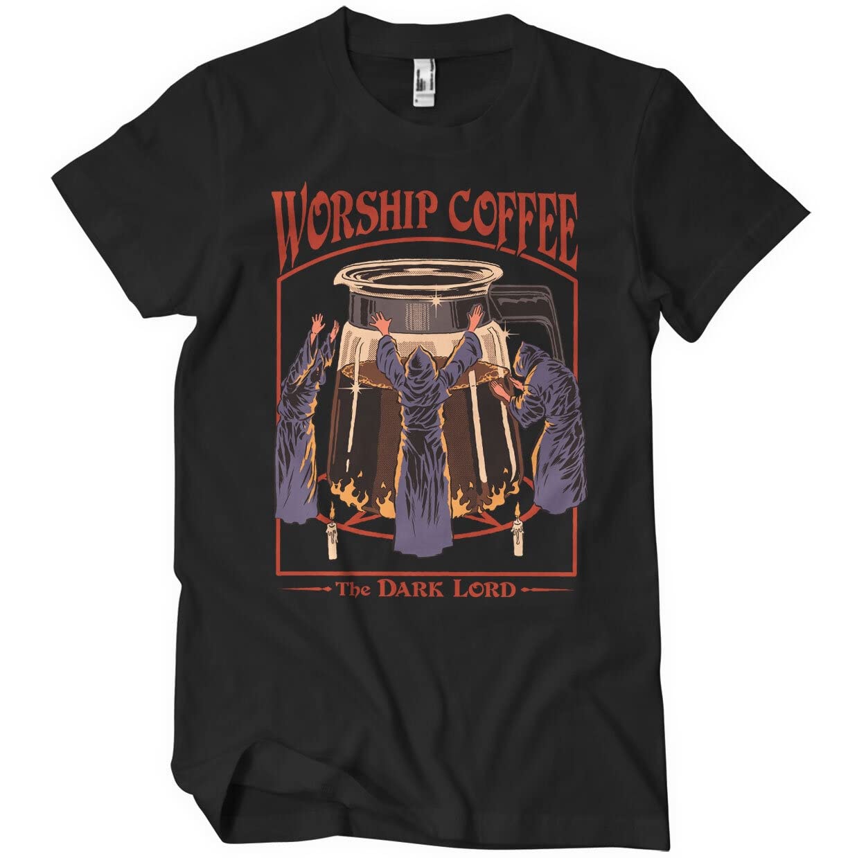 Steven Rhodes Men's Black Officially Licensed Worship Coffee T-Shirt (Black), XX-Large