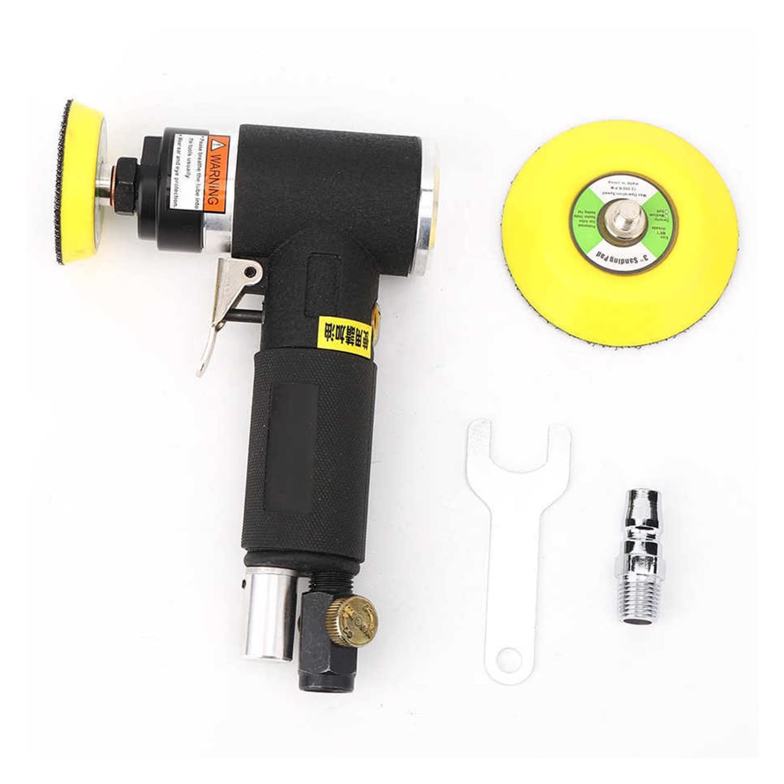 LNHHG AT-1500-2 Power Buffer Polisher, Pneumatic Angled Sander Polishing Machine Eccentric Grinding Tools 90 Degree