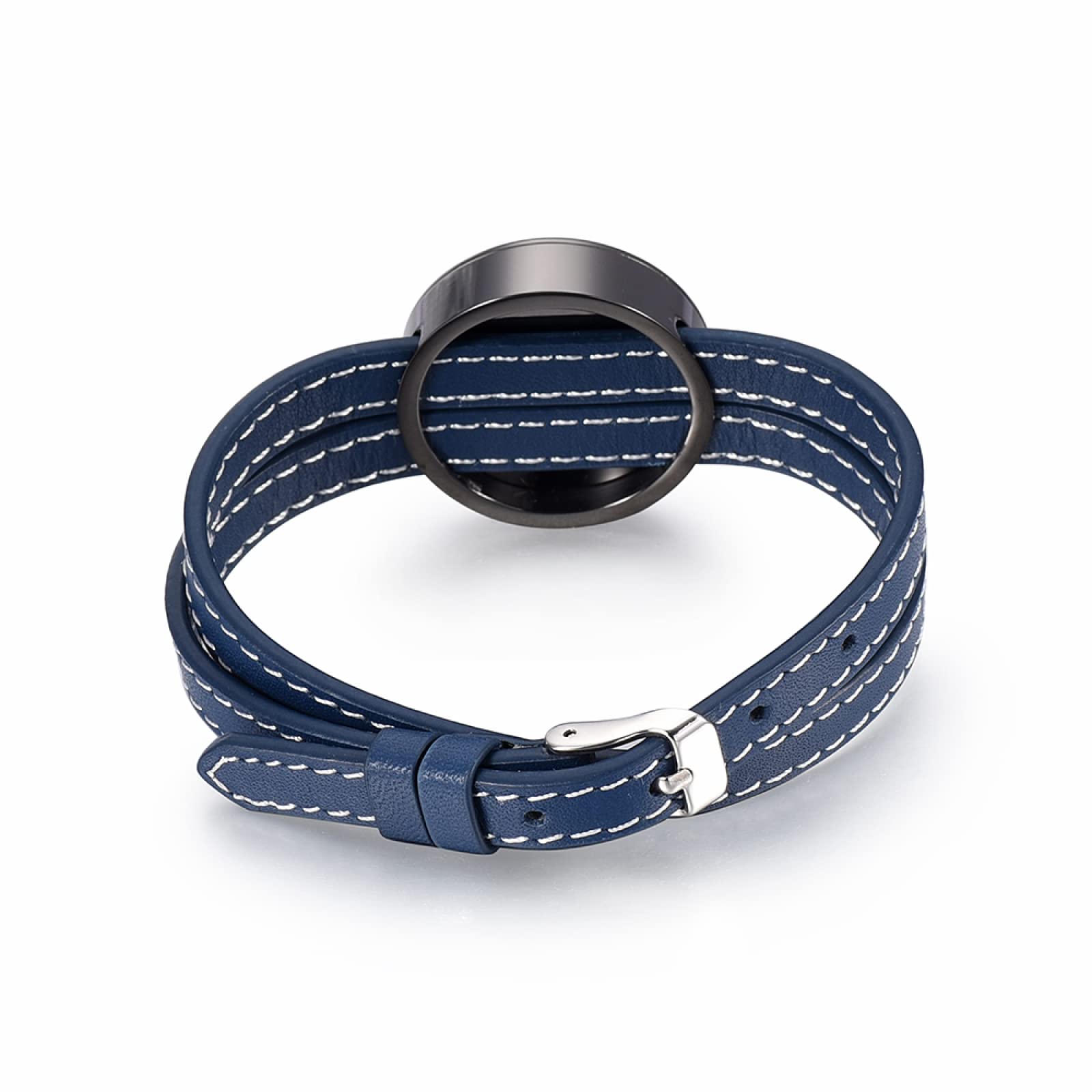 ISCBAFYX Difusor de aceites Esenciales Pulseras de Cuero y Acero Inoxidable aromaterapia joyería difusor de Aroma Pulseras con medallones