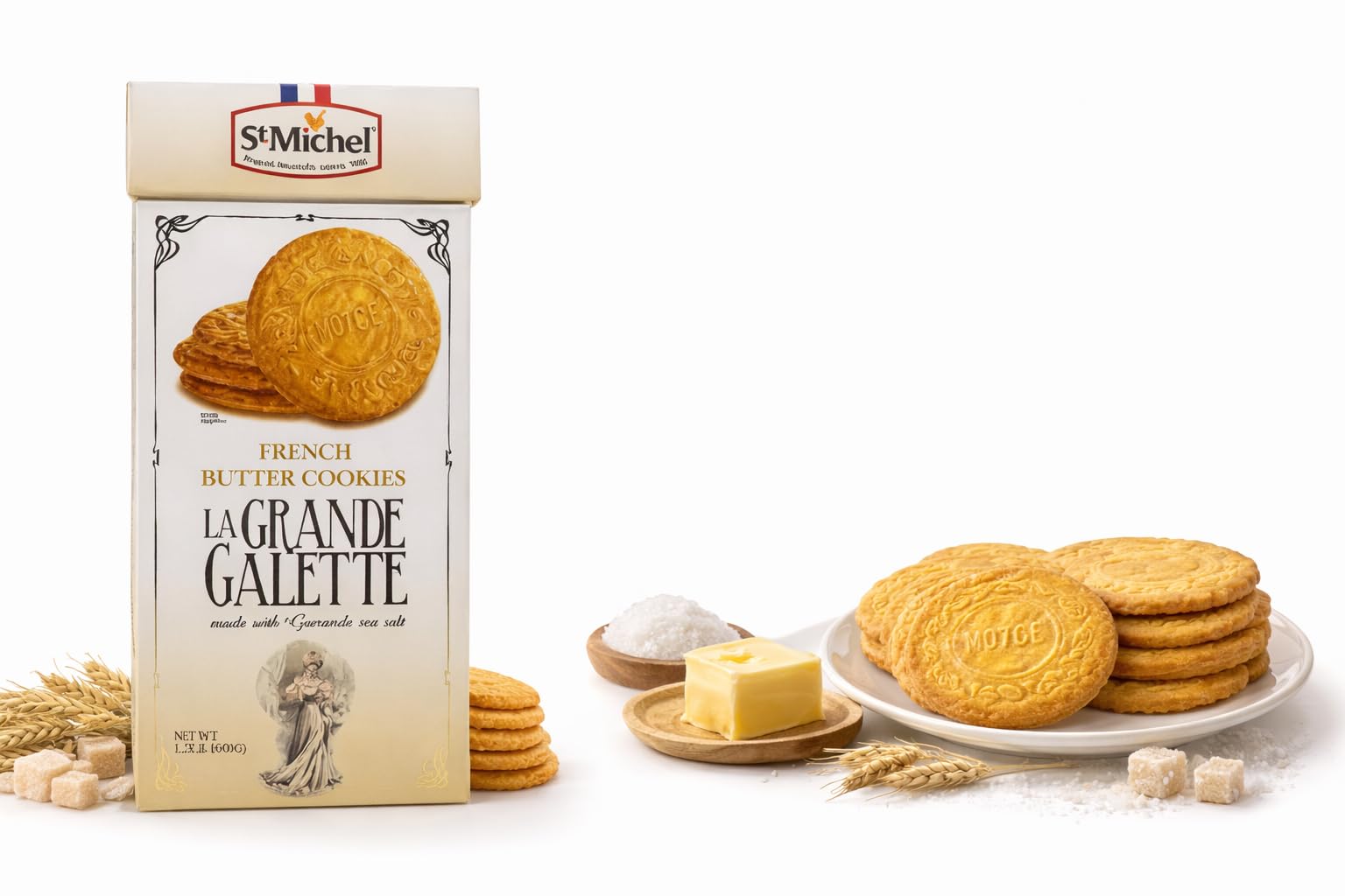 St. Michel La Grande Galette French Butter Cookies, 1.3 Pounds
