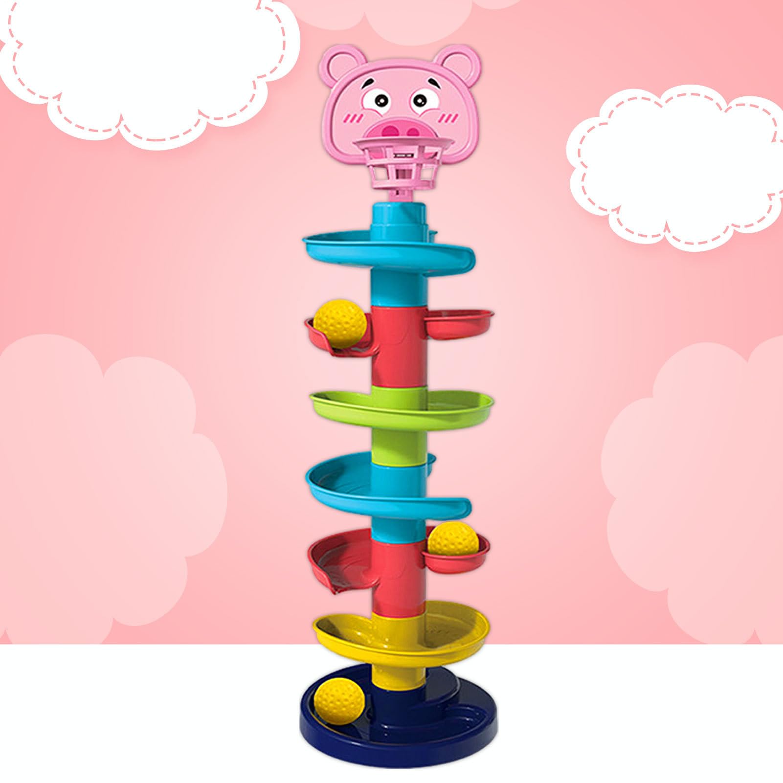 Toue de tour d'automne - Tour de balle éducative pour les tout-petits, montessorii spiral galette | Jeu expérimenté, jouets de mouvement coloré avec fonction de roulement et tour de 7 niveaux