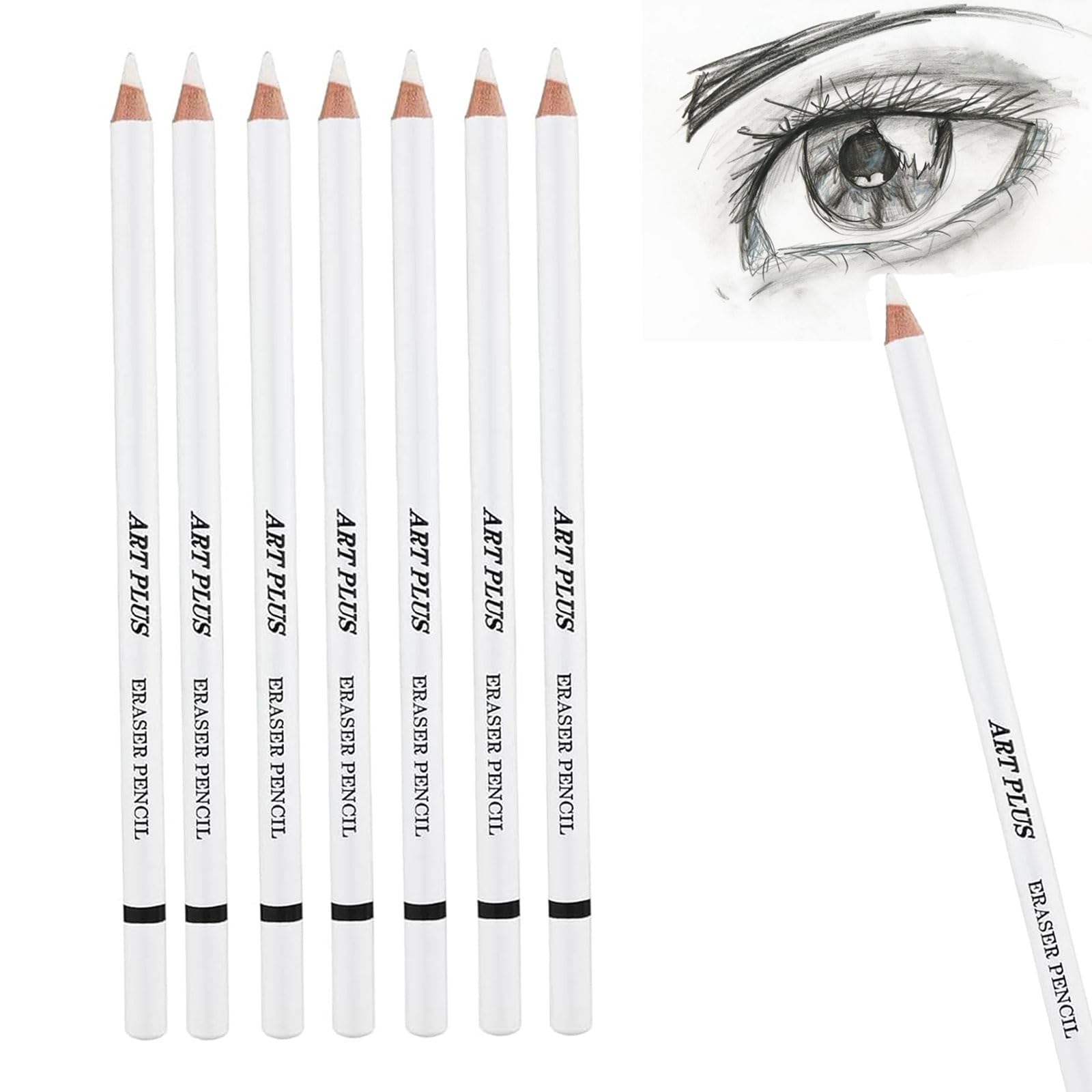 7 Radiergummi Stifte Set - Professionelle Zeichen Radierer Für Künstler