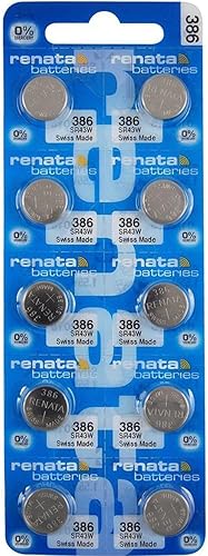 Renata 386 SR43W Baterías 1.55 V Óxido de Plata 386 Batería de reloj (10 unidades)