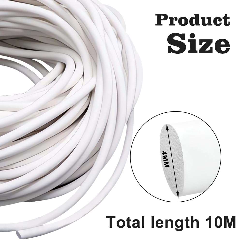 Cordone sigillante per fughe Ø 4 mm in silicone rotondo guarnizione schiuma bianca