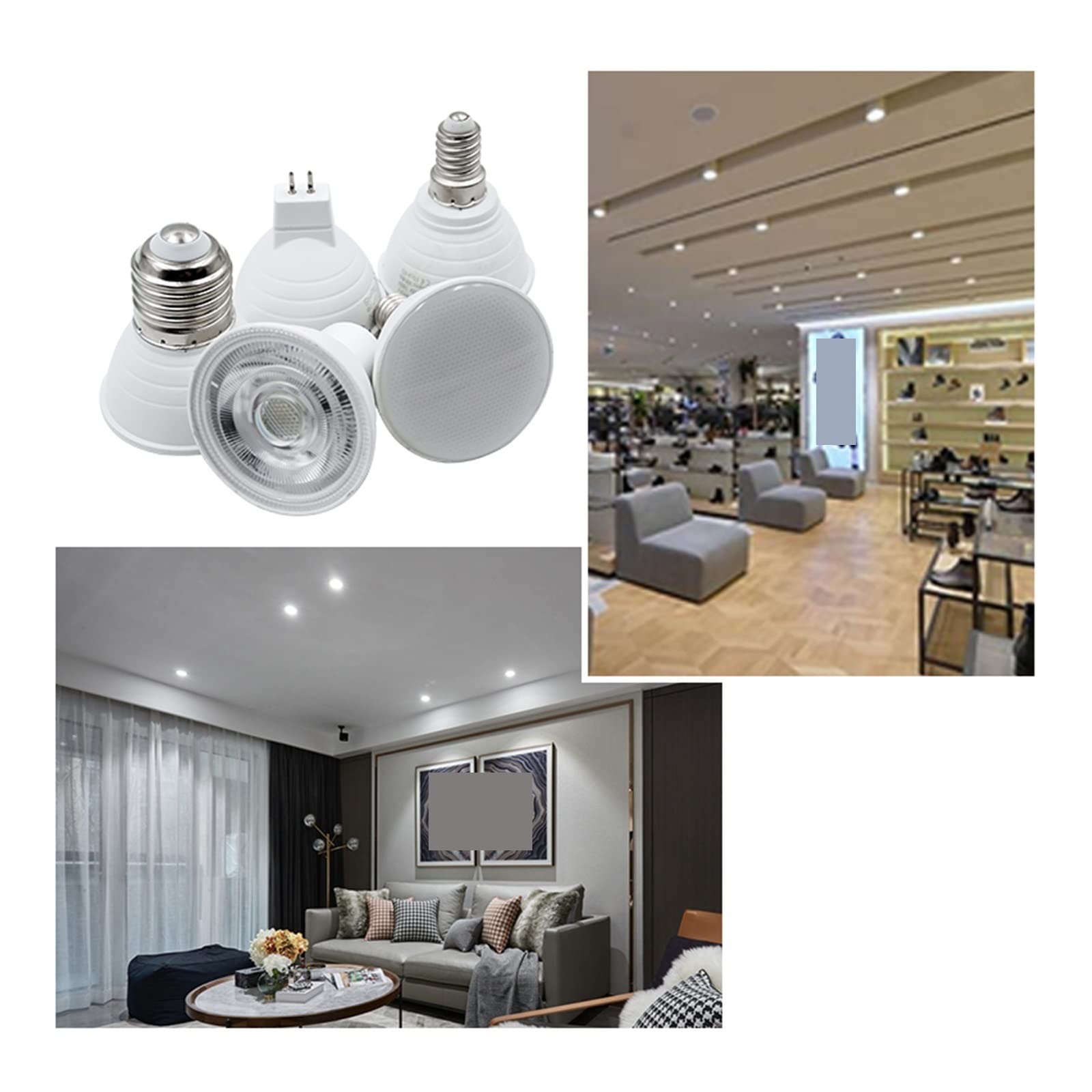 6 sztuk/partia E27 Żarówka LED Spotlight E14 MR16 GU10 220 V 6 W Zimny ​​Ciepły biały Bombillas LED Lampa Spot Light Lampara do Oświetlenia Domu Lucky (Color : Cold White, Size : 120 GU10 -AC