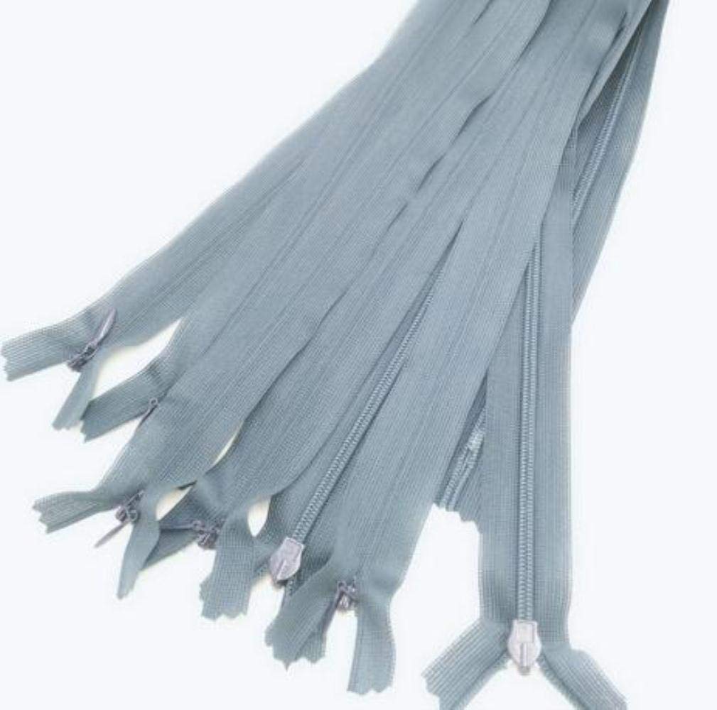 Lot De 5 Fermetures éclair Invisibles #3 De 40 Cm - Nylon Blanc Pour Couture De Vêtements Et Coussins