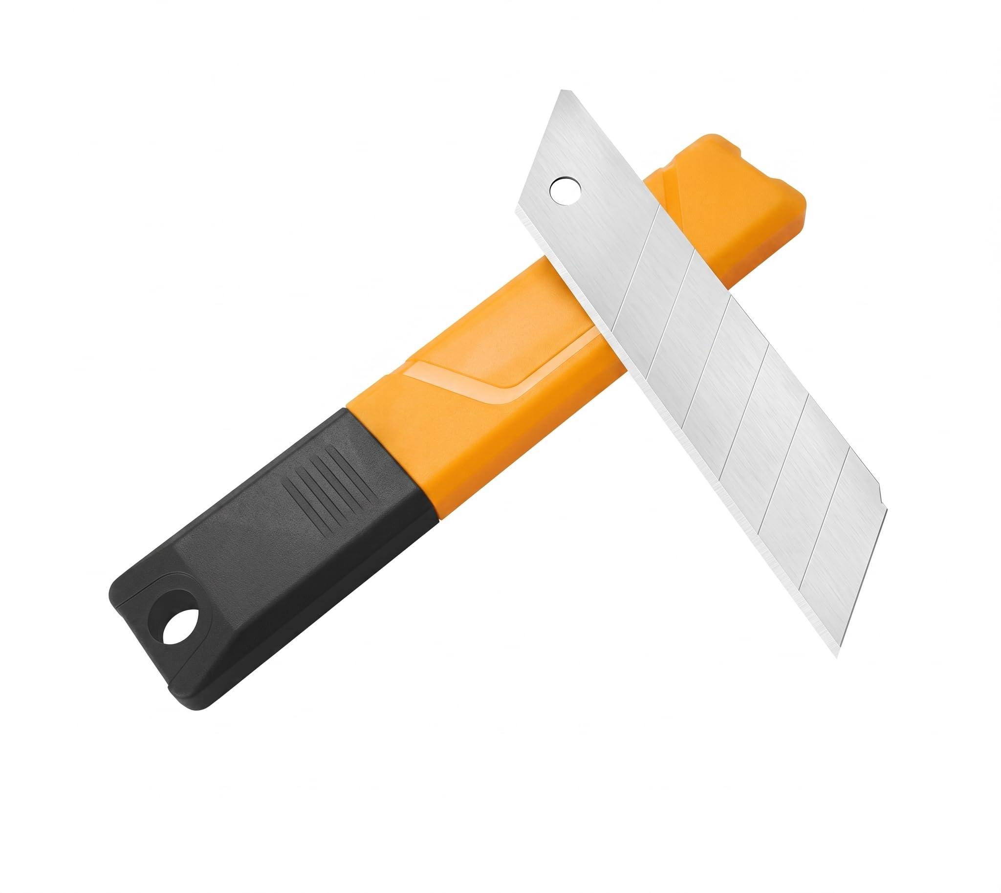 TOLSEN Pack de 10 Cuchillas de Repuesto para Cutter [25mm], Hojas Extra Anchas de Acero al Carbono SK5, Espesor Reforzado de 0.7mm y Estuche Dispensador
