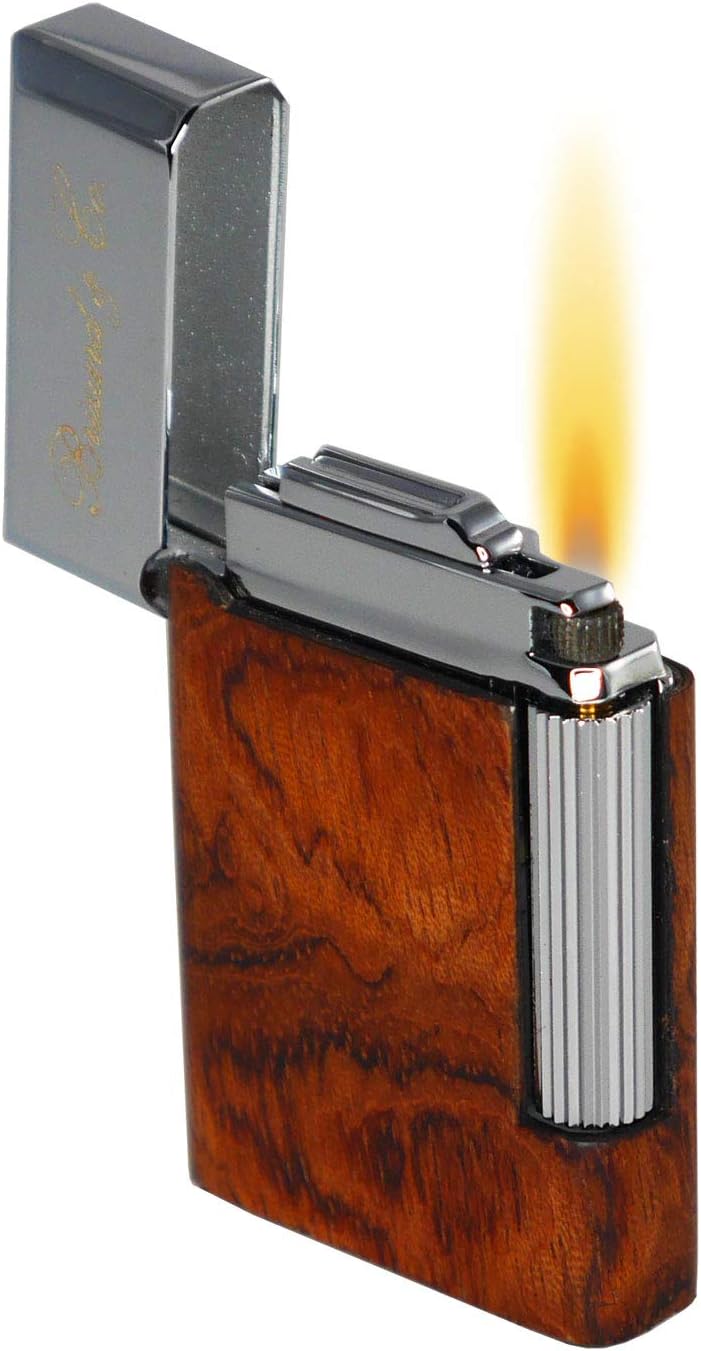 Brizard & Co Eternel Traditional Flame Flint Lighter with Wood Inlay (Bubinga)