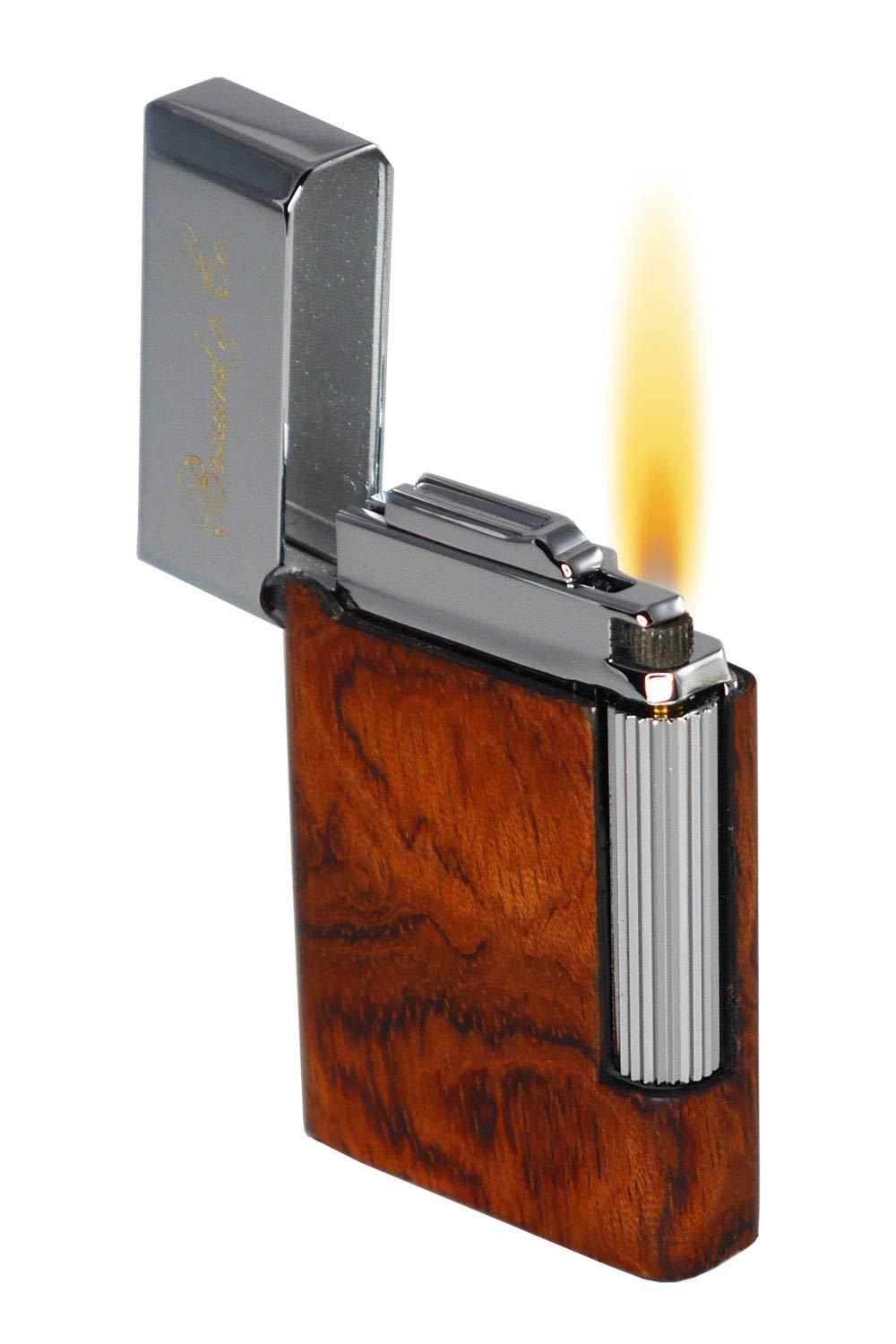 Eternel Traditional Flame Flint Lighter with Wood Inlay (Bubinga)