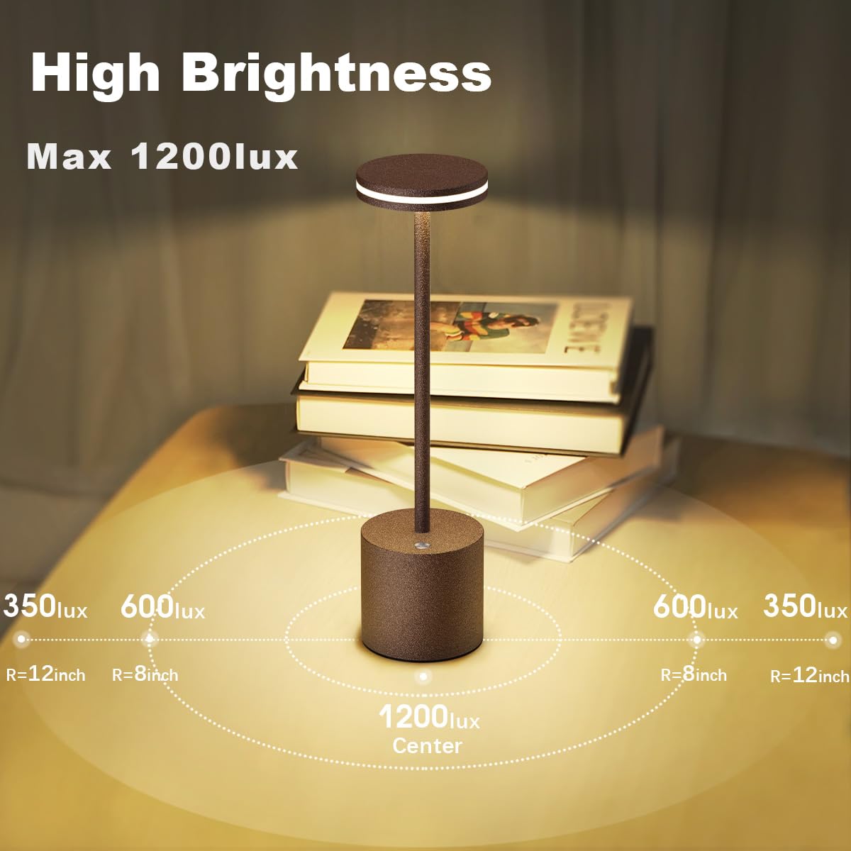 lampe de table tactile sans fil usb,5000mAh 2pcs LED rechargeable