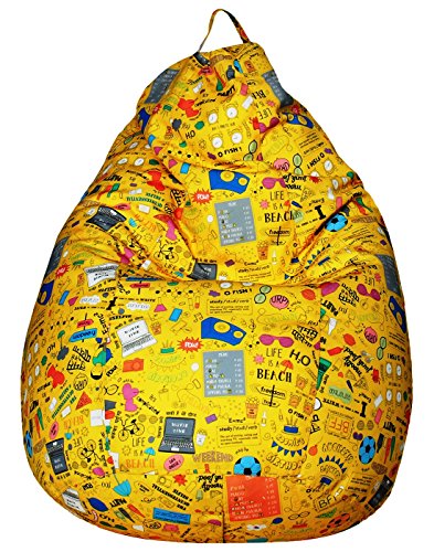 Image of Sattva Classic Back to College XXL Bean Bag Cover Without Beans - Yellow Youth