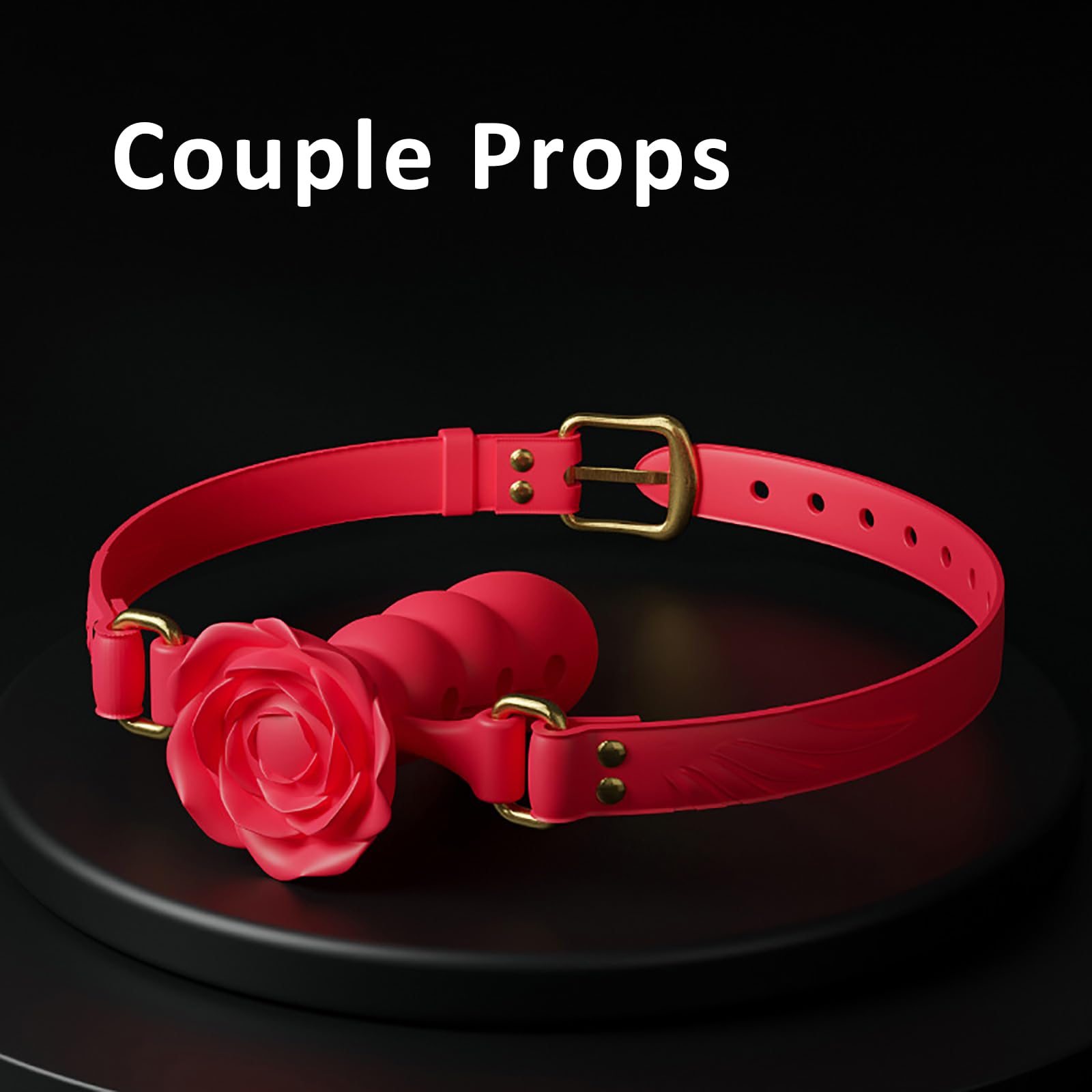 Multi-Section Adjustable Ball Gag Exercise Rose Shape Open Mouth Gag Bondage Gear Silicone Gag Couple Props Adult Sex Toys(): Black