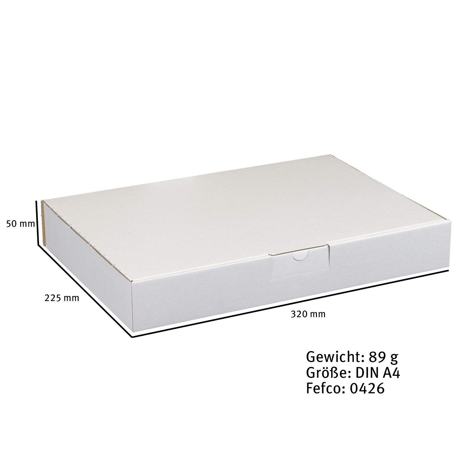 smiley pack Maxibriefkarton DIN A4 320 x 225 x 45 mm – weißer stabiler Versandkarton mit Steckverschluss, passend für DHL Maxibrief, Warensendung & Büchersendung (25 Stück)
