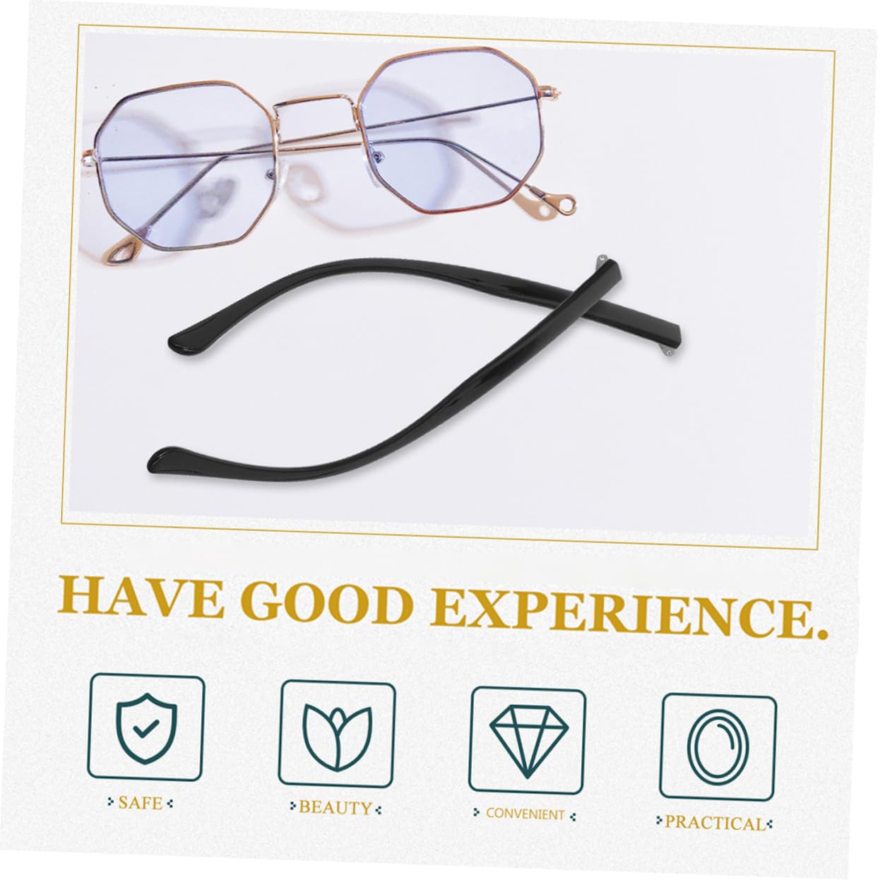 FRCOLOR 5 Sätze Brillenzubehör Brillenersatzarm Brillenreparaturteile Brillenbügel Ersatz Brillenbügel Online Brillenarm Universeller Brillenbügel Ersatzbrille Bügel Tr90 Black 2 Paar * 5