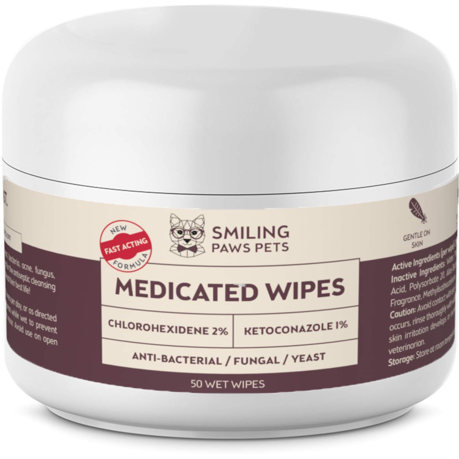 Buy Smiling Paws Pets Antibacterial & Antifungal Wipe for Dogs & Cats