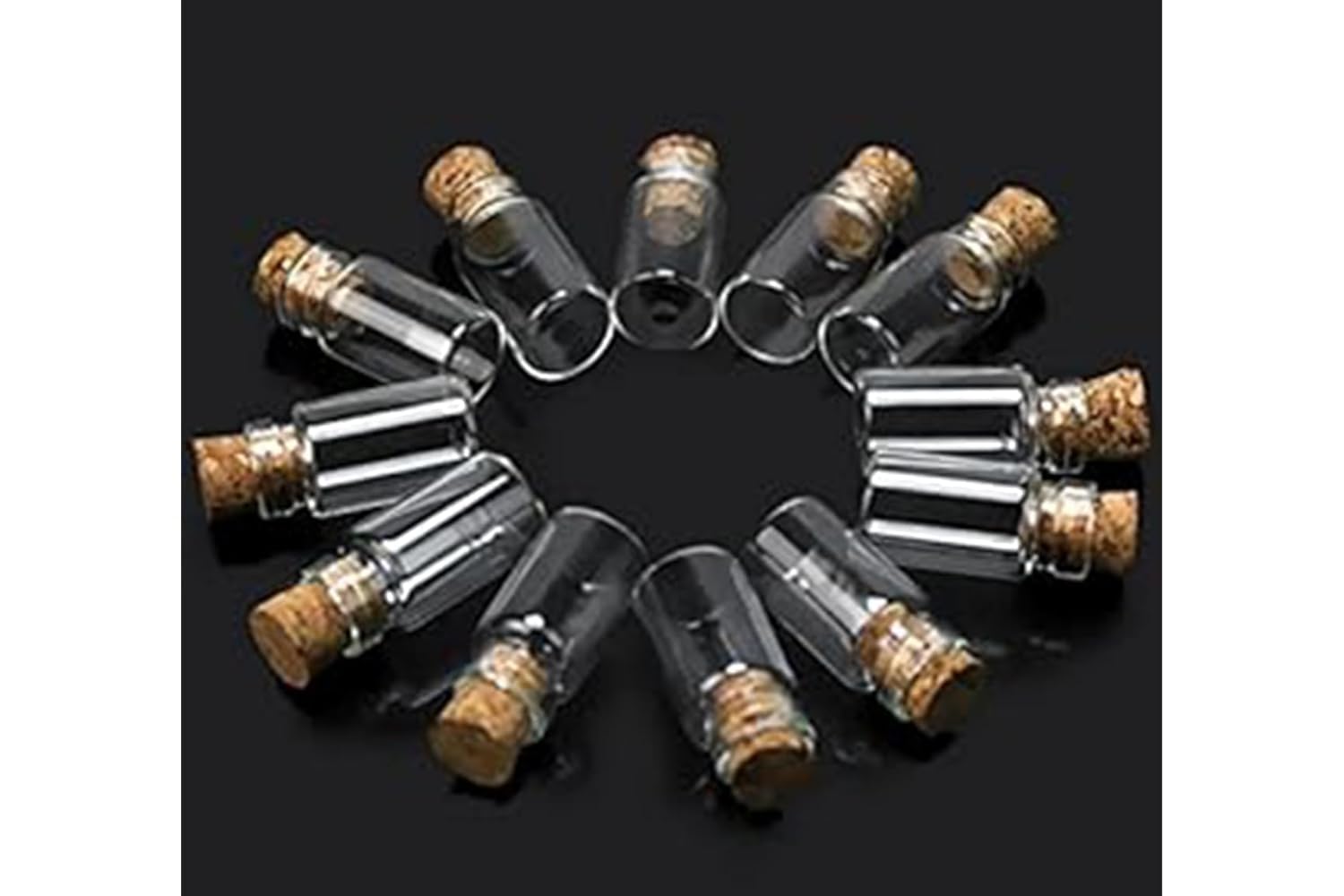 Perfect Pricee 12pcs Lovely Small Wish Bottle Tiny Clear Empty Wishing Glass Message Vial with Cork Stopper 1ml Mini Containers Bottle (2cm Wooden Cork)