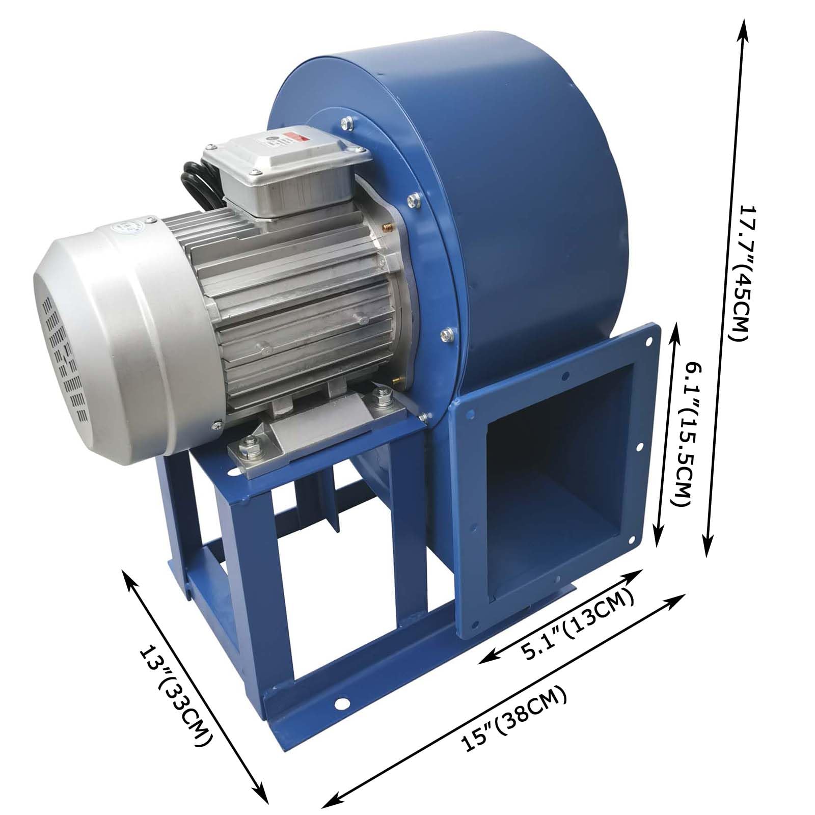 WYDDDARY Multi-Blade Industrial Low Noise Centrifugal Blower 2800RPM Centrifugal Fan 1059CFM Smoke Extraction and Ventilation 110V