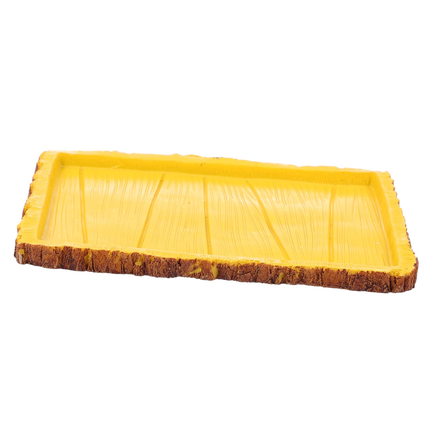 CIYODO Rectangle Tortoise Feeding Basin Reptile Water Dish for Lizards Geckos and Snakes Pet Feeding Bowl for Comfortable Mealtime Yellow