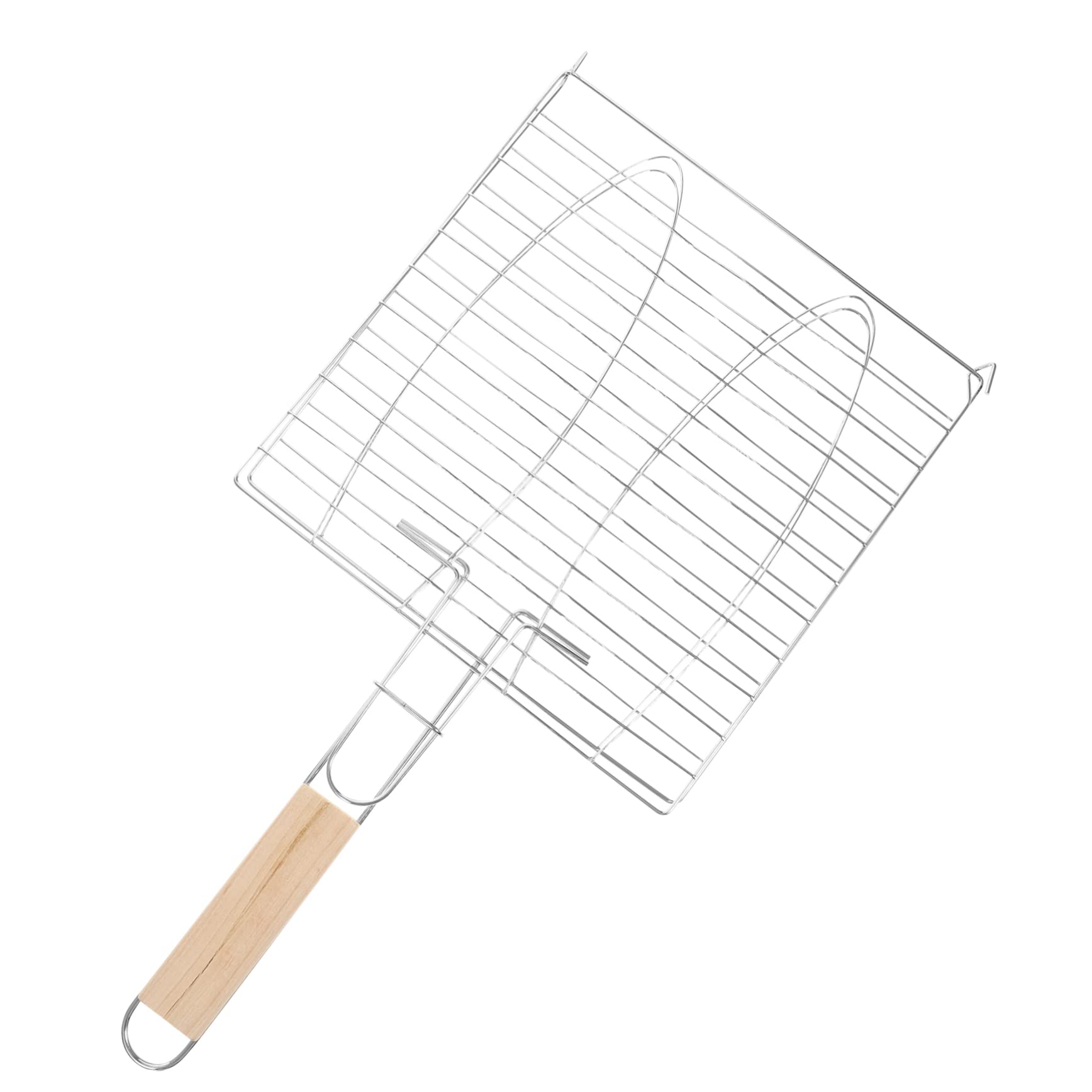 Toddmomy Bbq Net Clamp Grill Basket for Bbq Kabob Grilling Basket Easy to Use Increase Cooking Area Random Color