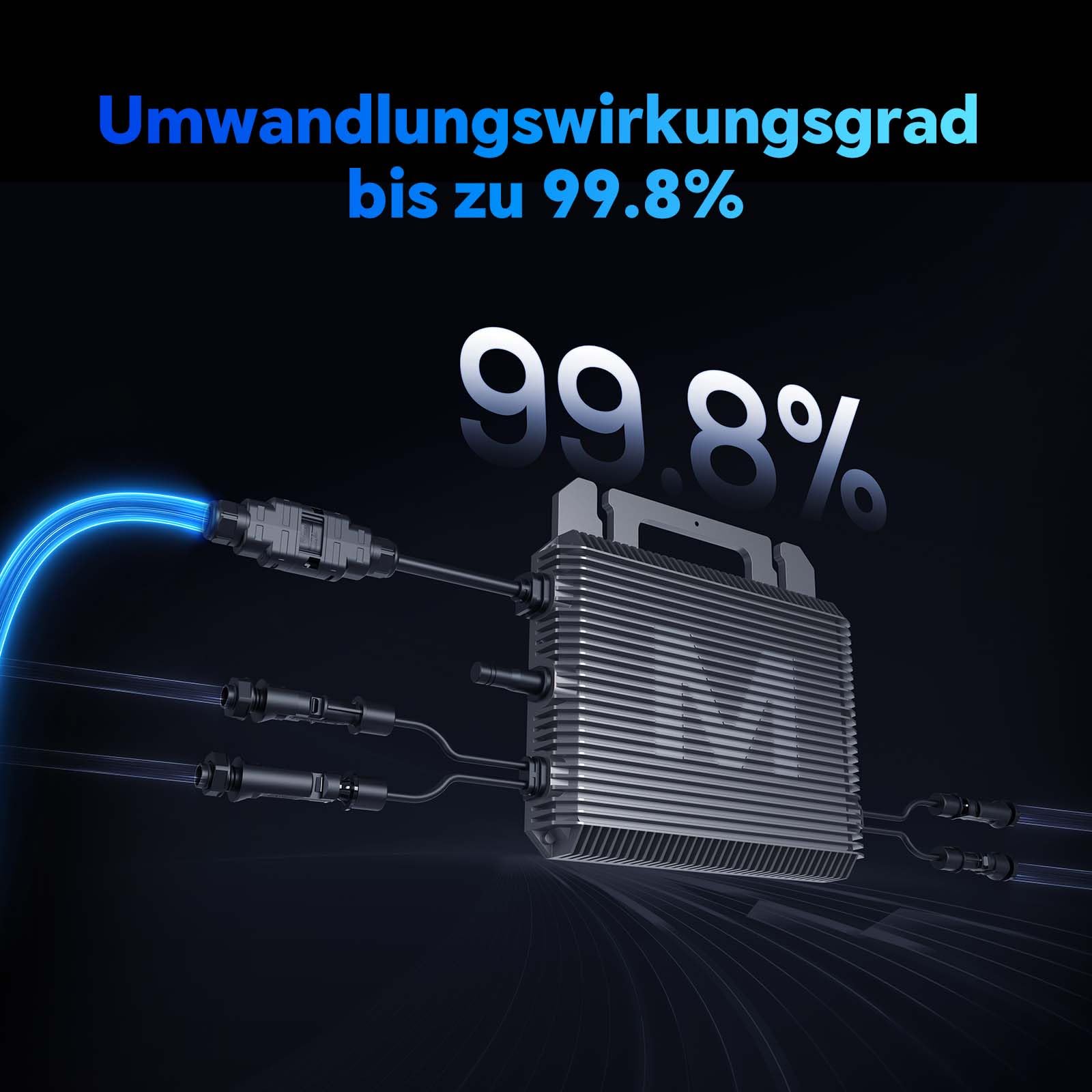 Marstek Mikro-Wechselrichter 800W (Upgrade 2026), Mikrowechselrichter für Balkonkraftwerk, 2MPPT, 0% MwSt, IP-67, WiFi, App-Steuerung, Plug & Play, für Photovoltaik-Module
