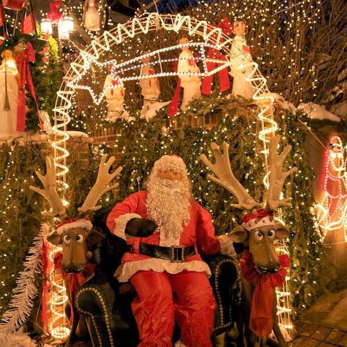 HAUSPROFI 15m 200 LED Lichterschlauch Außen, Lichterkette Strombetrieben Warmweiß, IP44 Wasserdicht & Dimmbar mit Fernbedienung, Ideal für Garten, Balkon & Weihnachtsbeleuchtung, Ø5mm