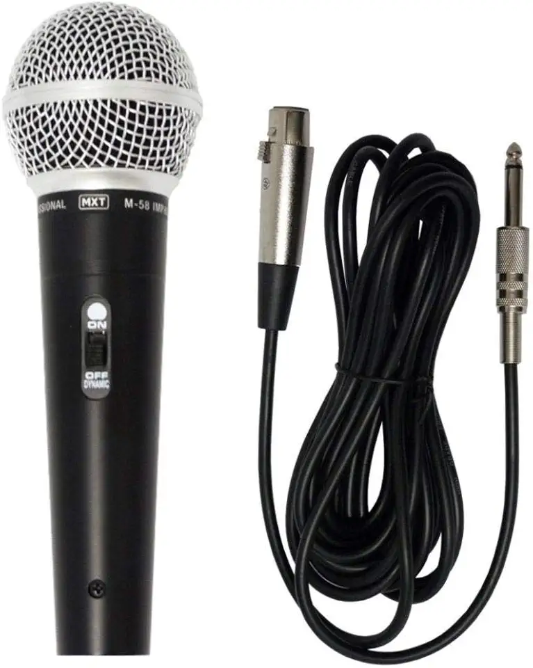 Microfone Dinâmico De Metal MXT M-58 Preto Cabo 3m