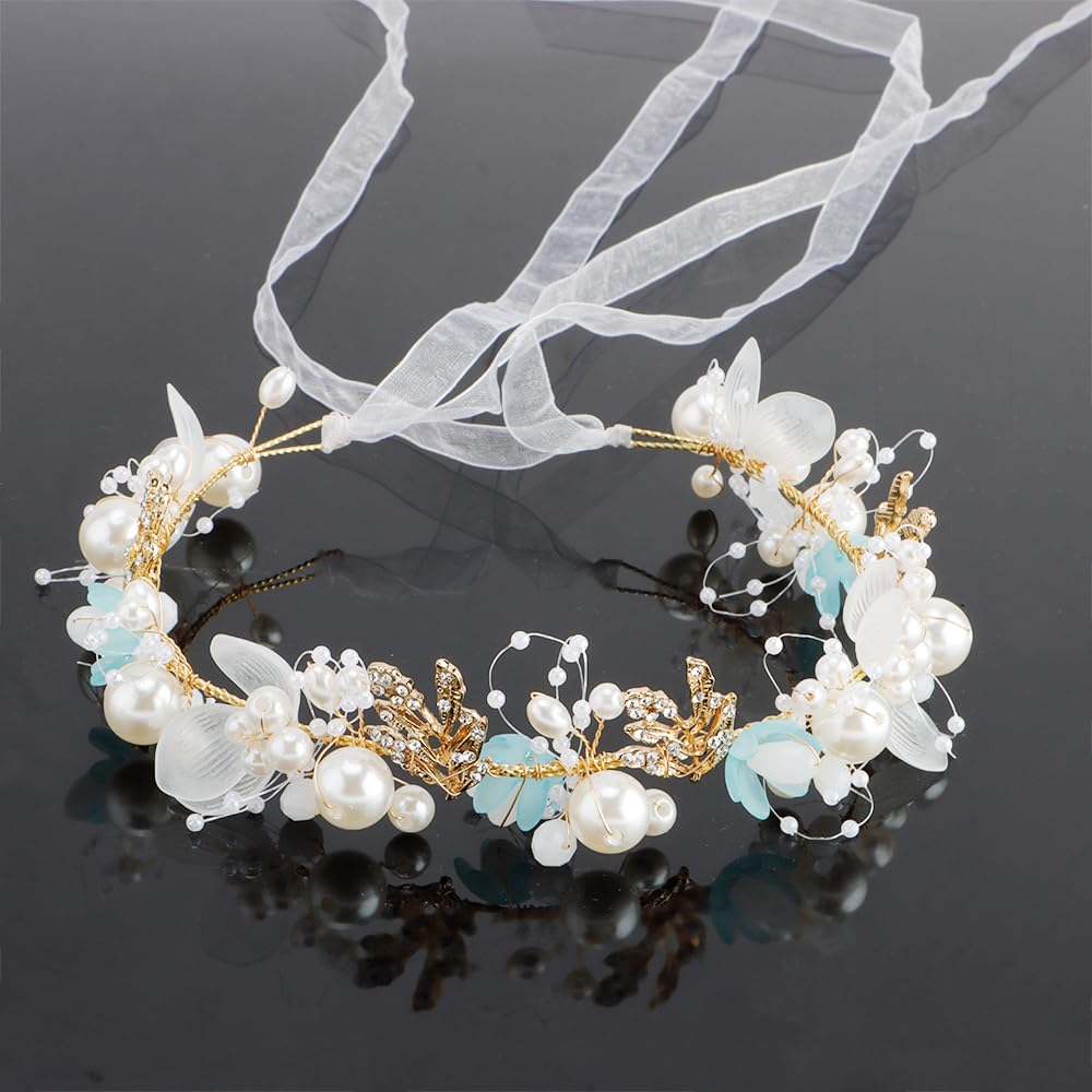 Amazon.com : Flower Girl Headpiece: Pearl Headband with  display picture 2